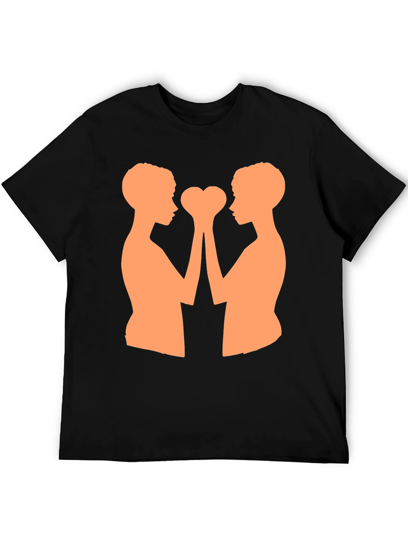 Heart Hands T-Shirt - Black Cotton Blend Graphic Tee