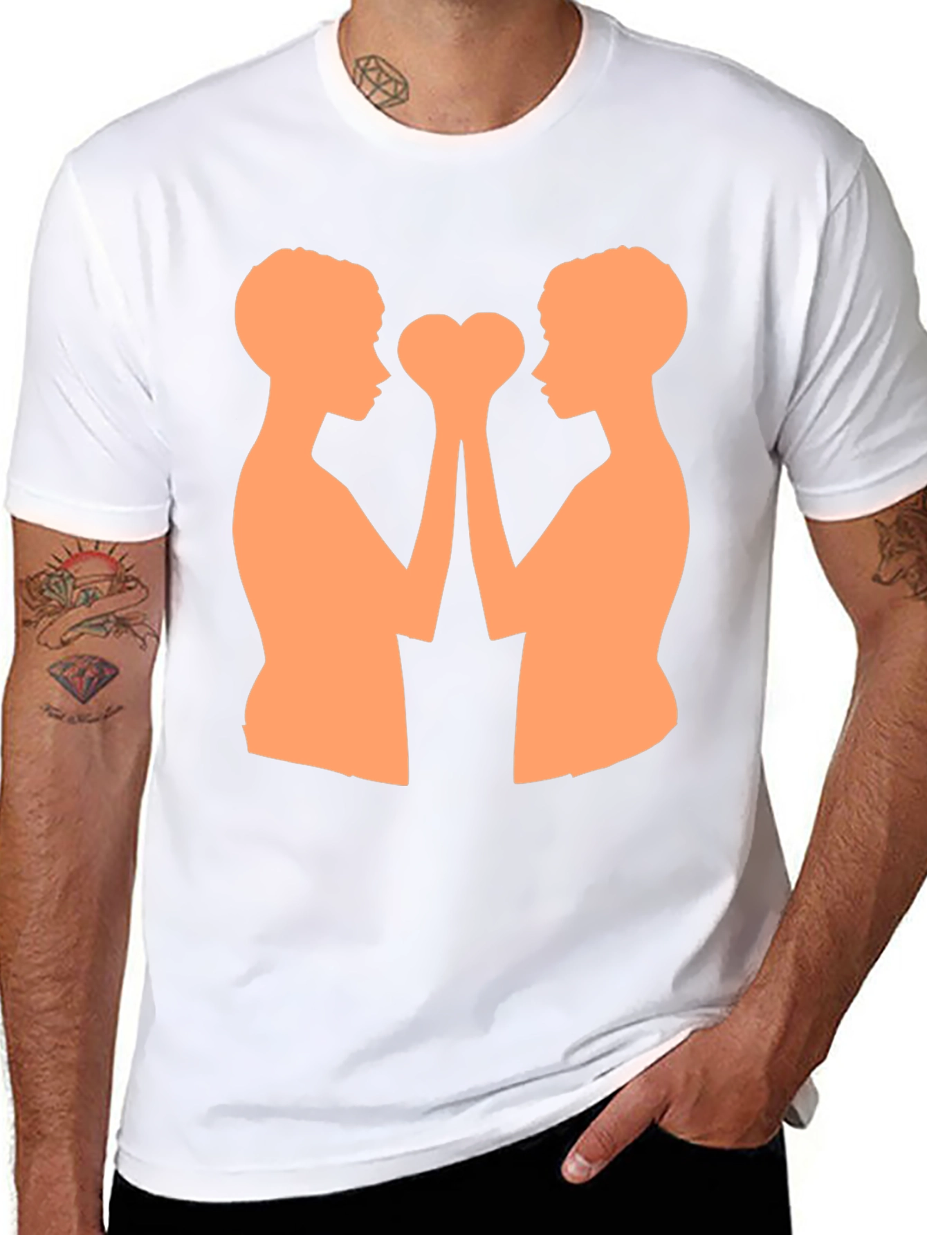 Heart Hands T-Shirt - Black Cotton Blend Graphic Tee