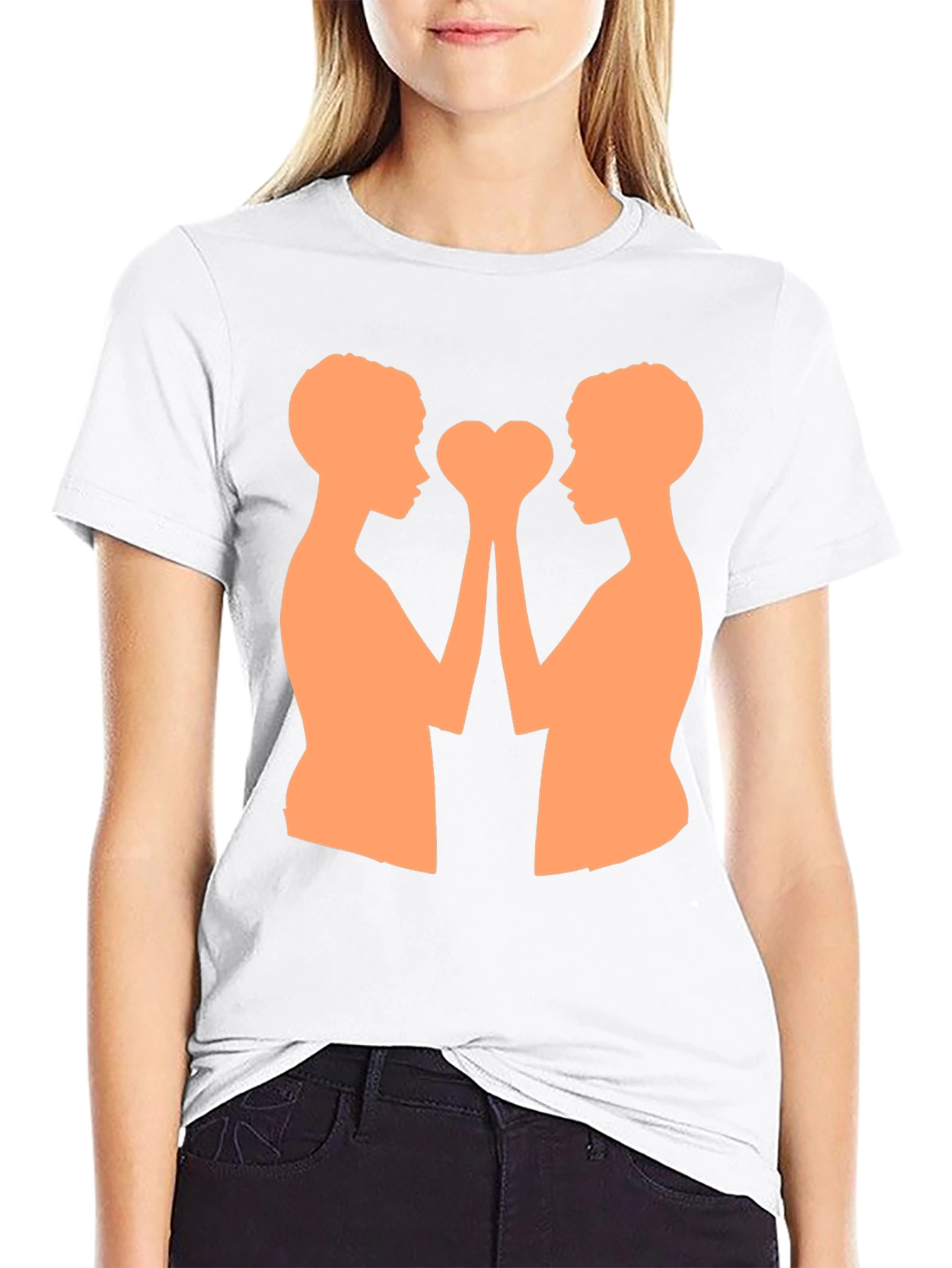 Heart Hands T-Shirt - Black Cotton Blend Graphic Tee