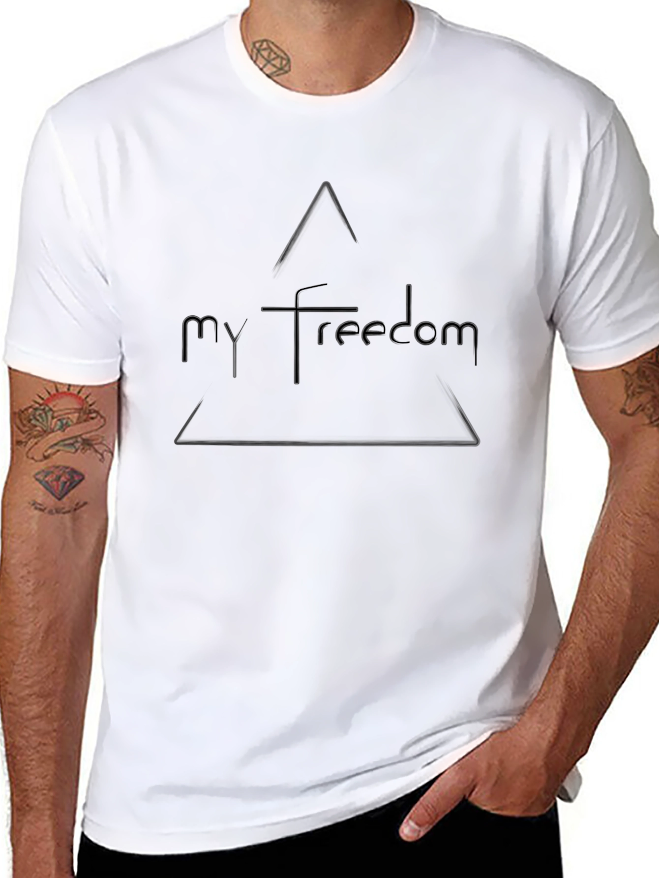 My Freedom Graphic Tee - Black Cotton Casual Wear