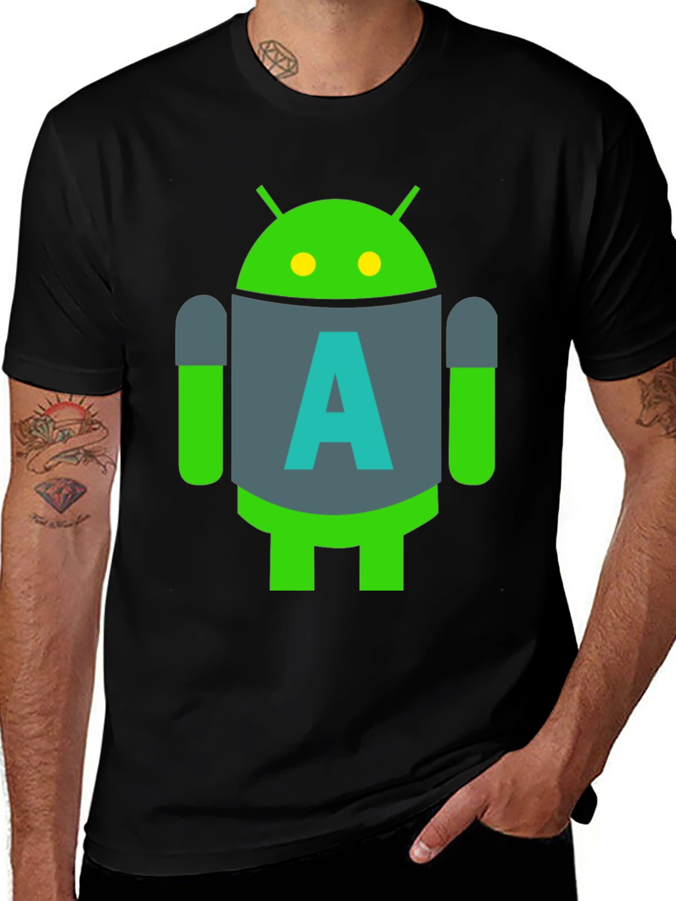 Android A Logo Black T-Shirt