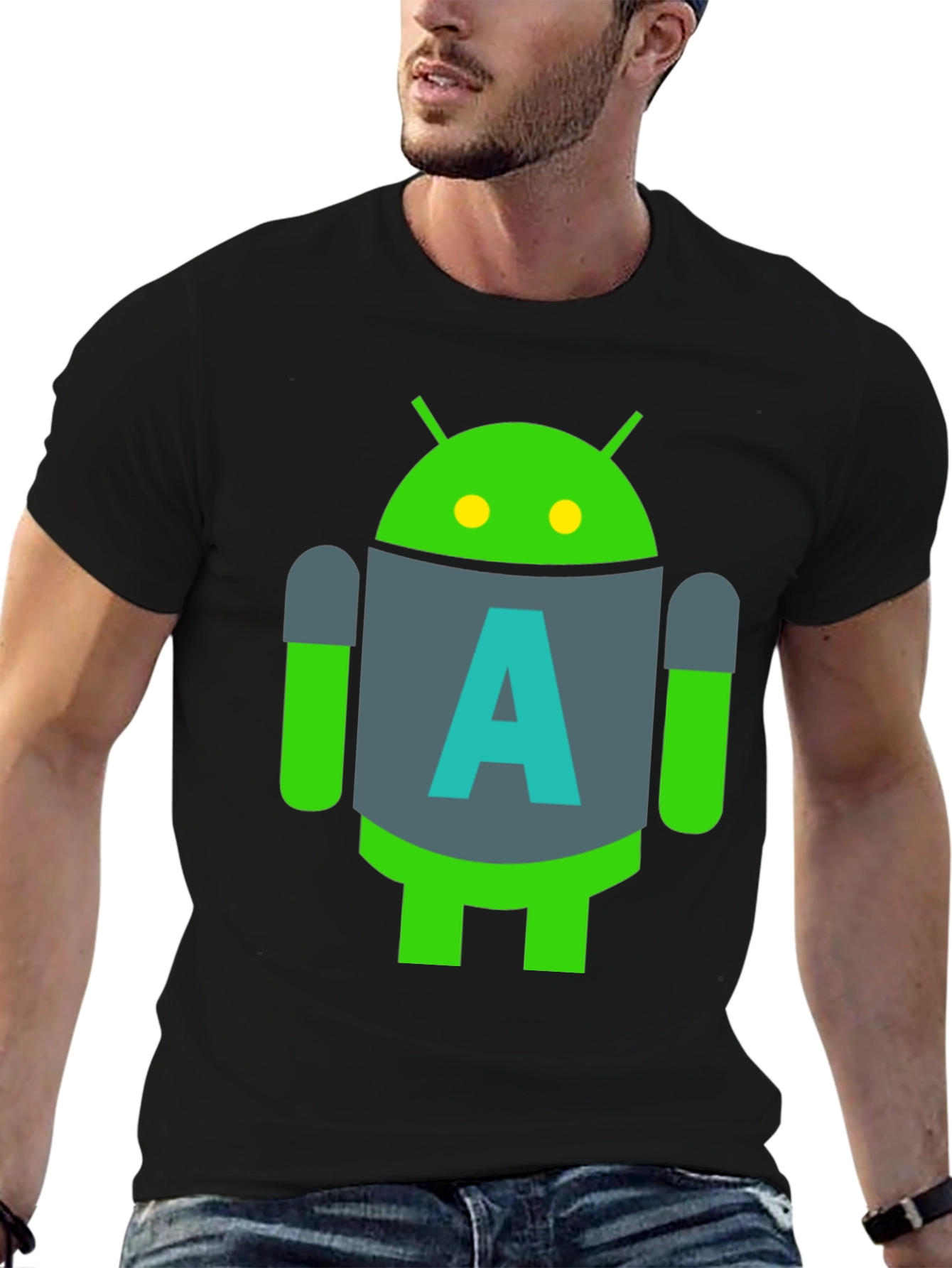 Android A Logo Black T-Shirt