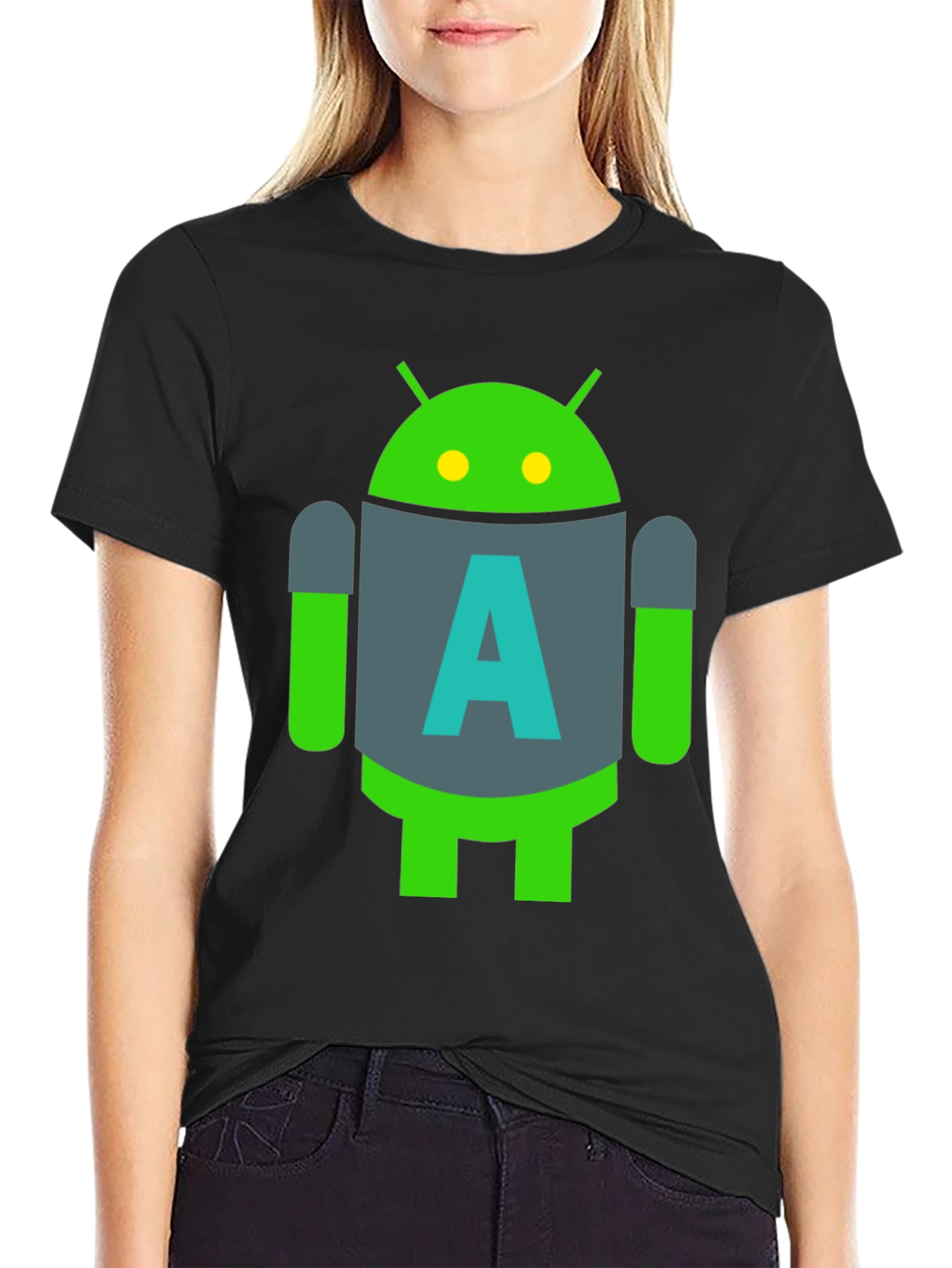 Android A Logo Black T-Shirt