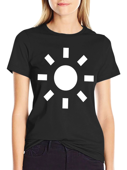 Geometric Sun Graphic Tee - Black