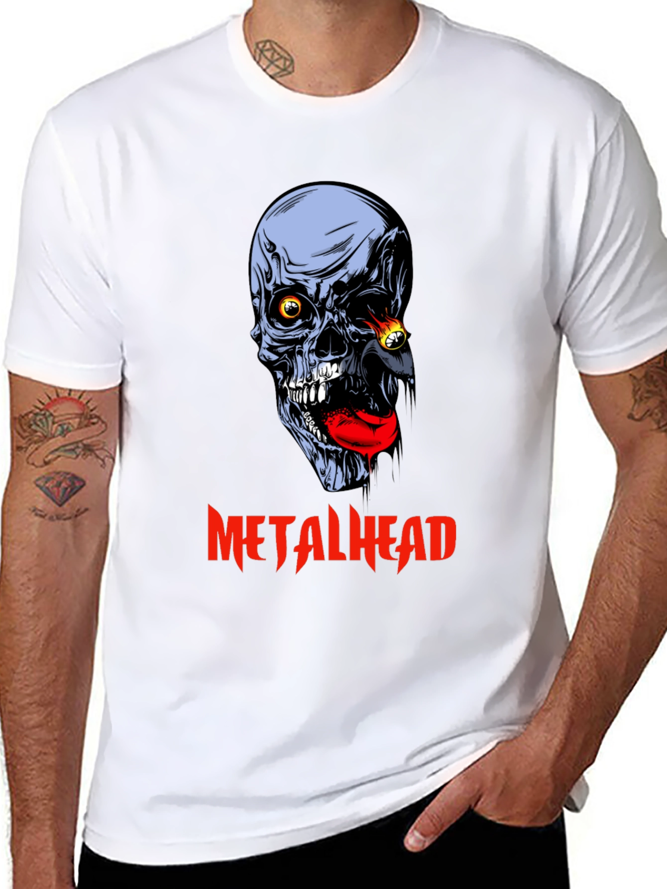 Metalhead Skull T-Shirt - Graphic Print