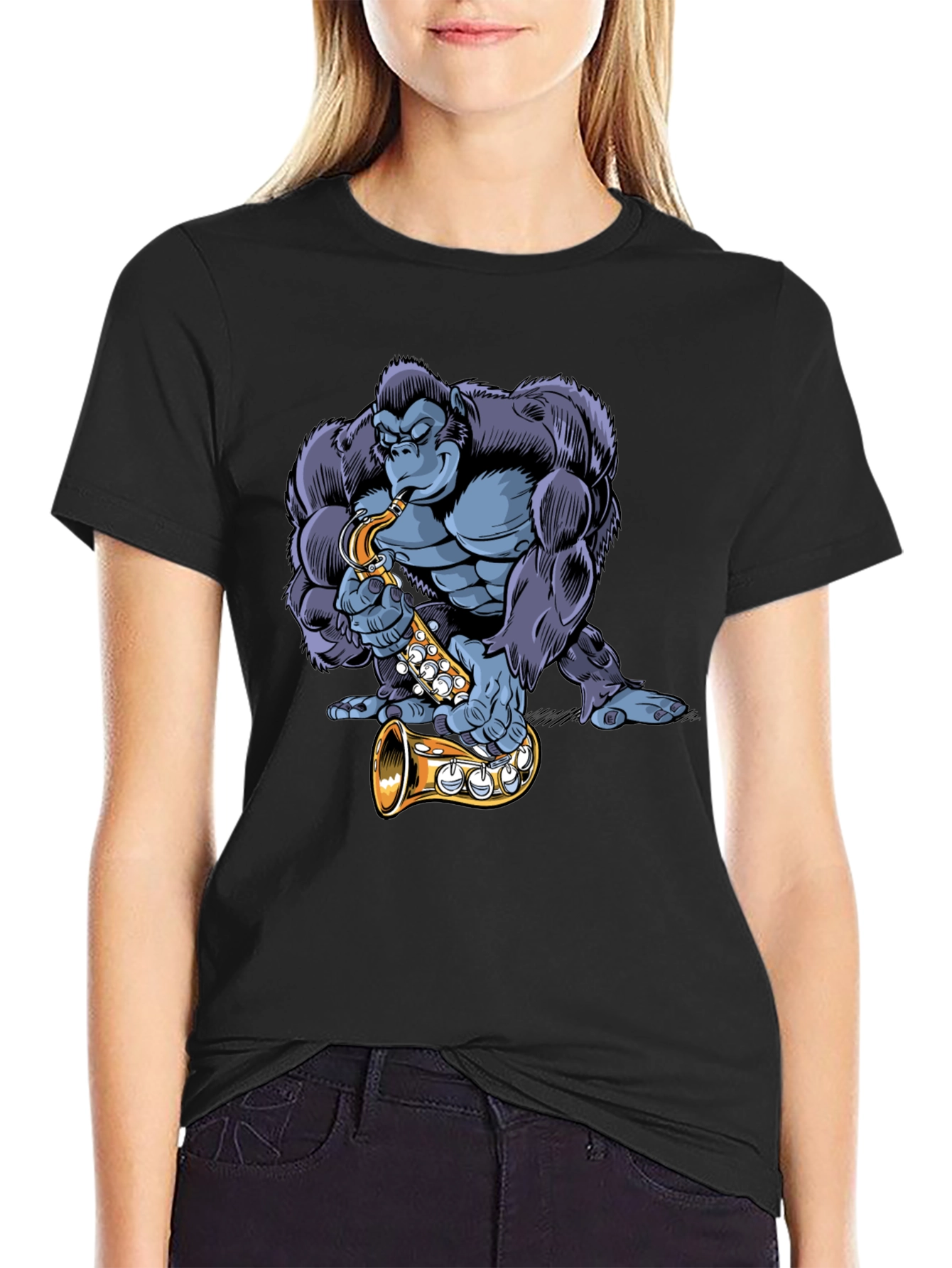 Gorilla Sax Player Graphic Tee
