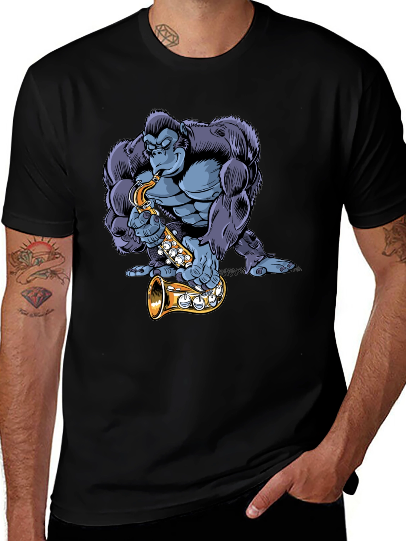 Gorilla Sax Player Graphic Tee