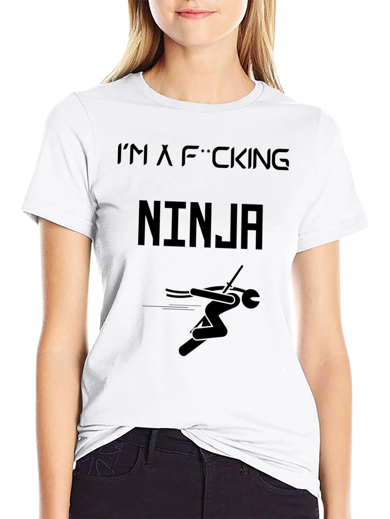 Im A Ninja Graphic Tee - Black Cotton T-Shirt