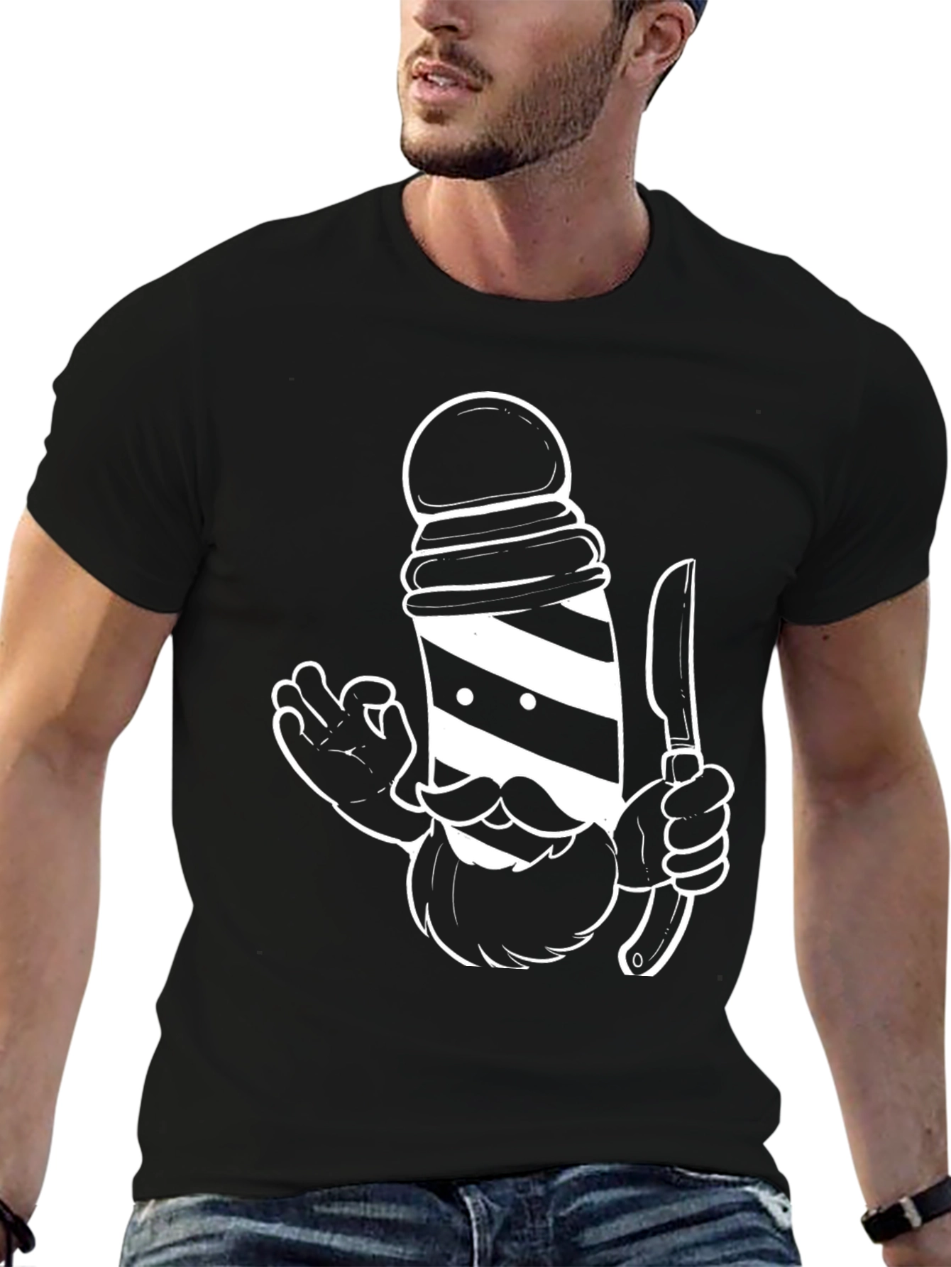 Barber Pole Graphic T-Shirt - Stylish & Unique