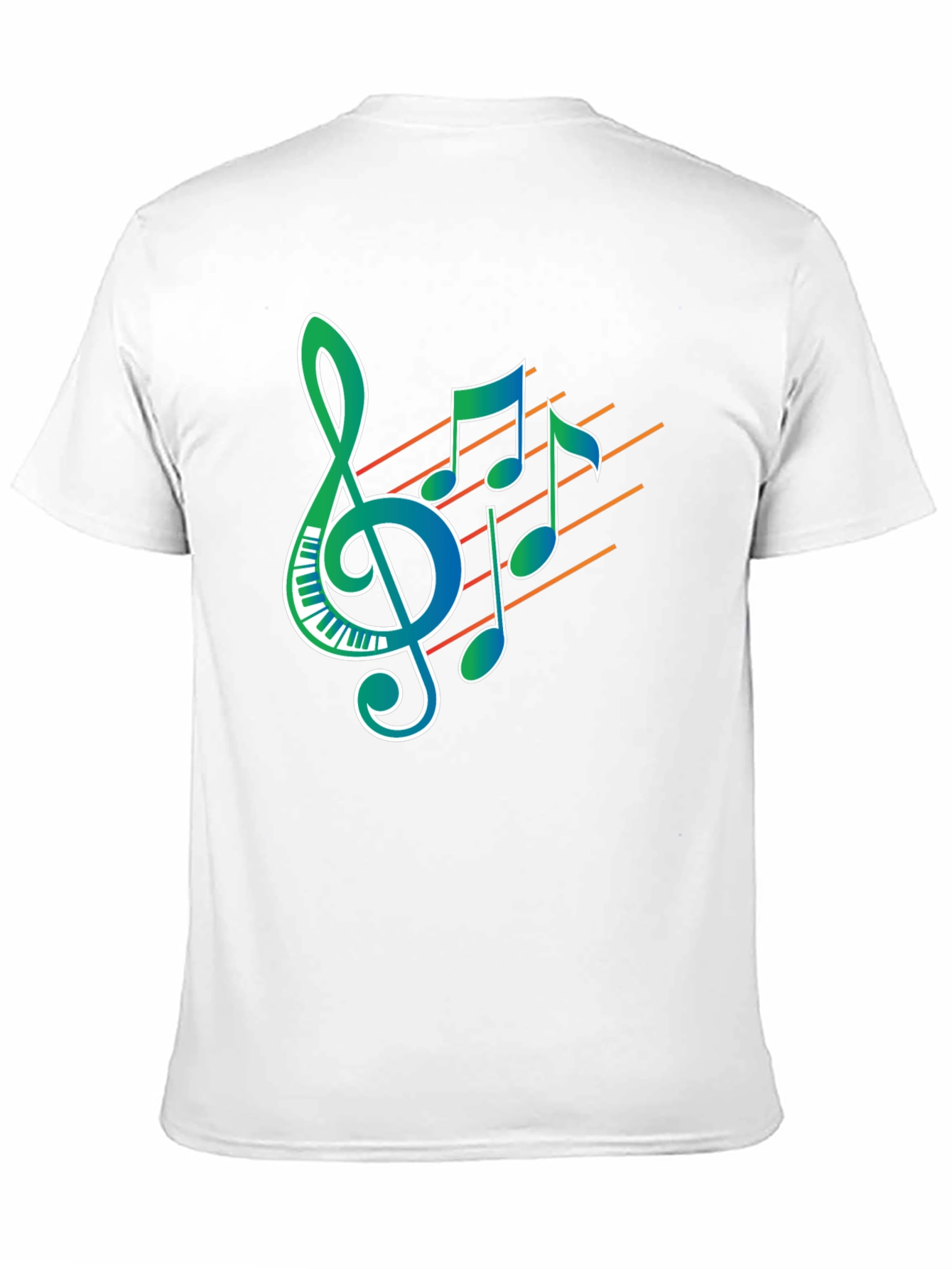 Musical Notes Graphic Print Black T-Shirt