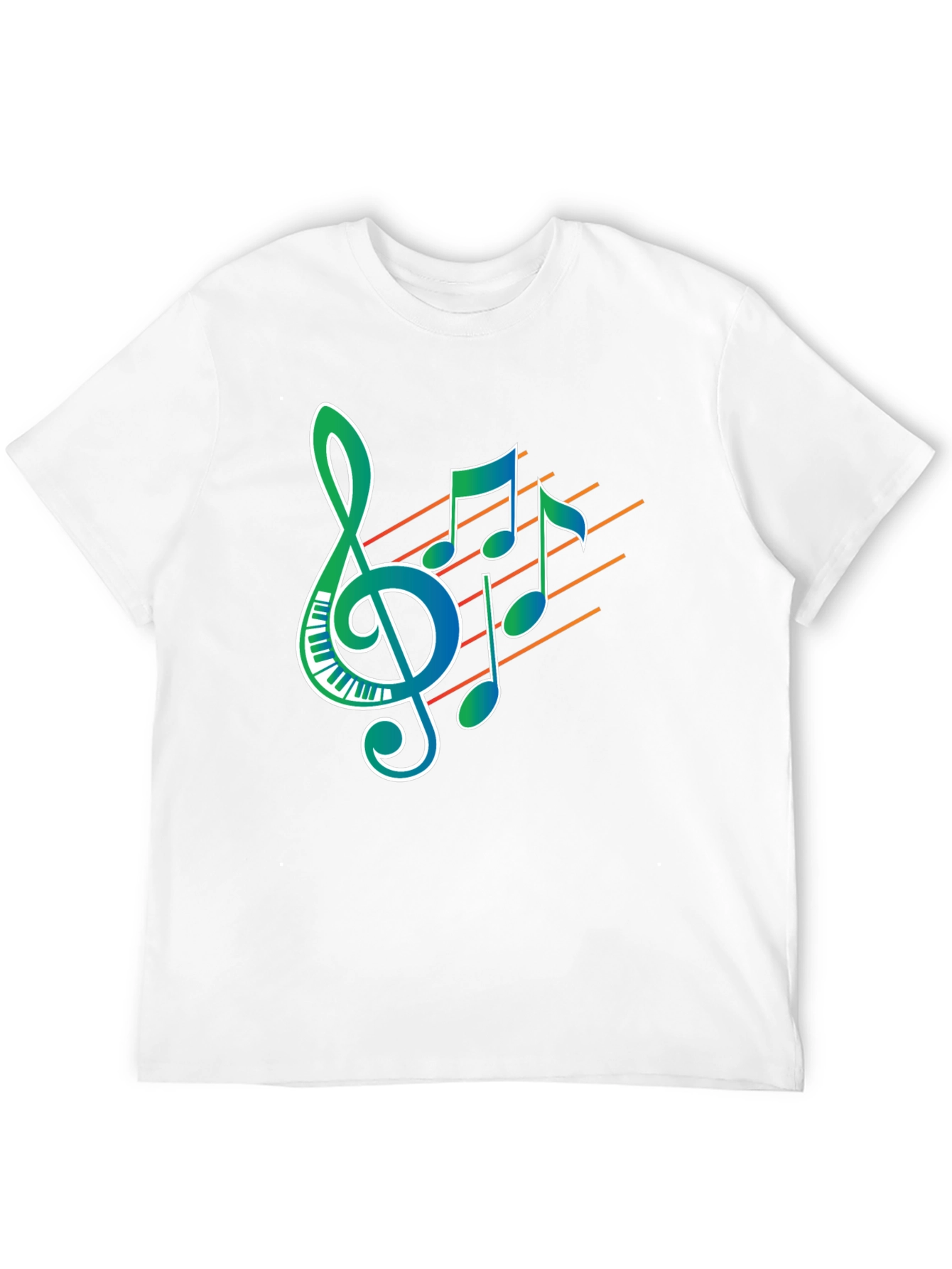 Musical Notes Graphic Print Black T-Shirt