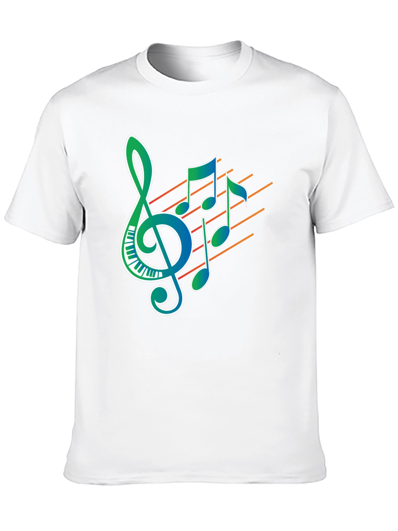 Musical Notes Graphic Print Black T-Shirt