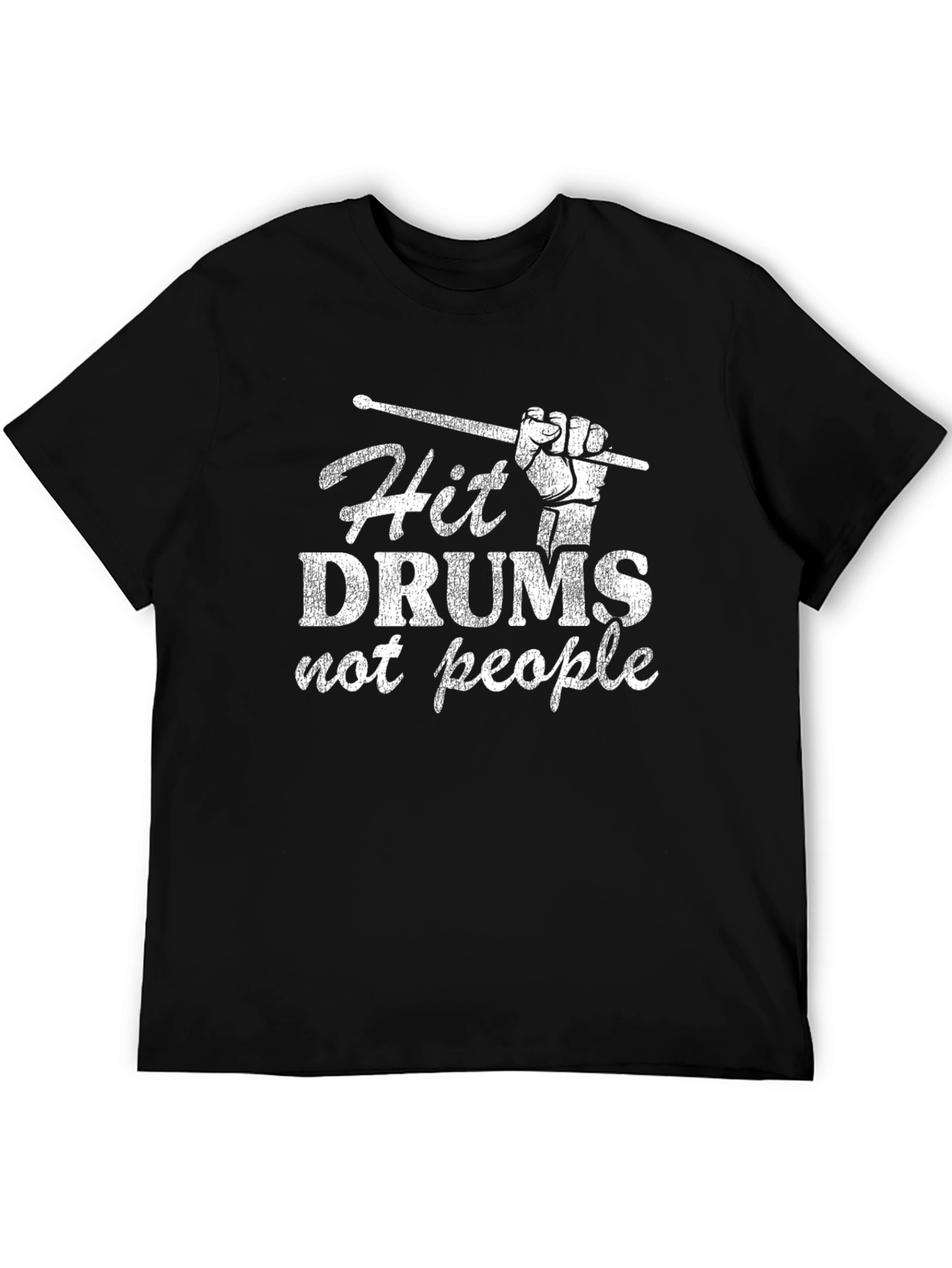 Hit Drums Not People Graphic Tee - Black