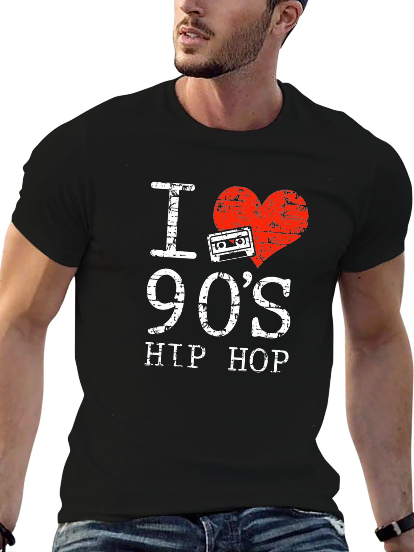 I Love 90s Hip Hop T-Shirt Retro Cassette