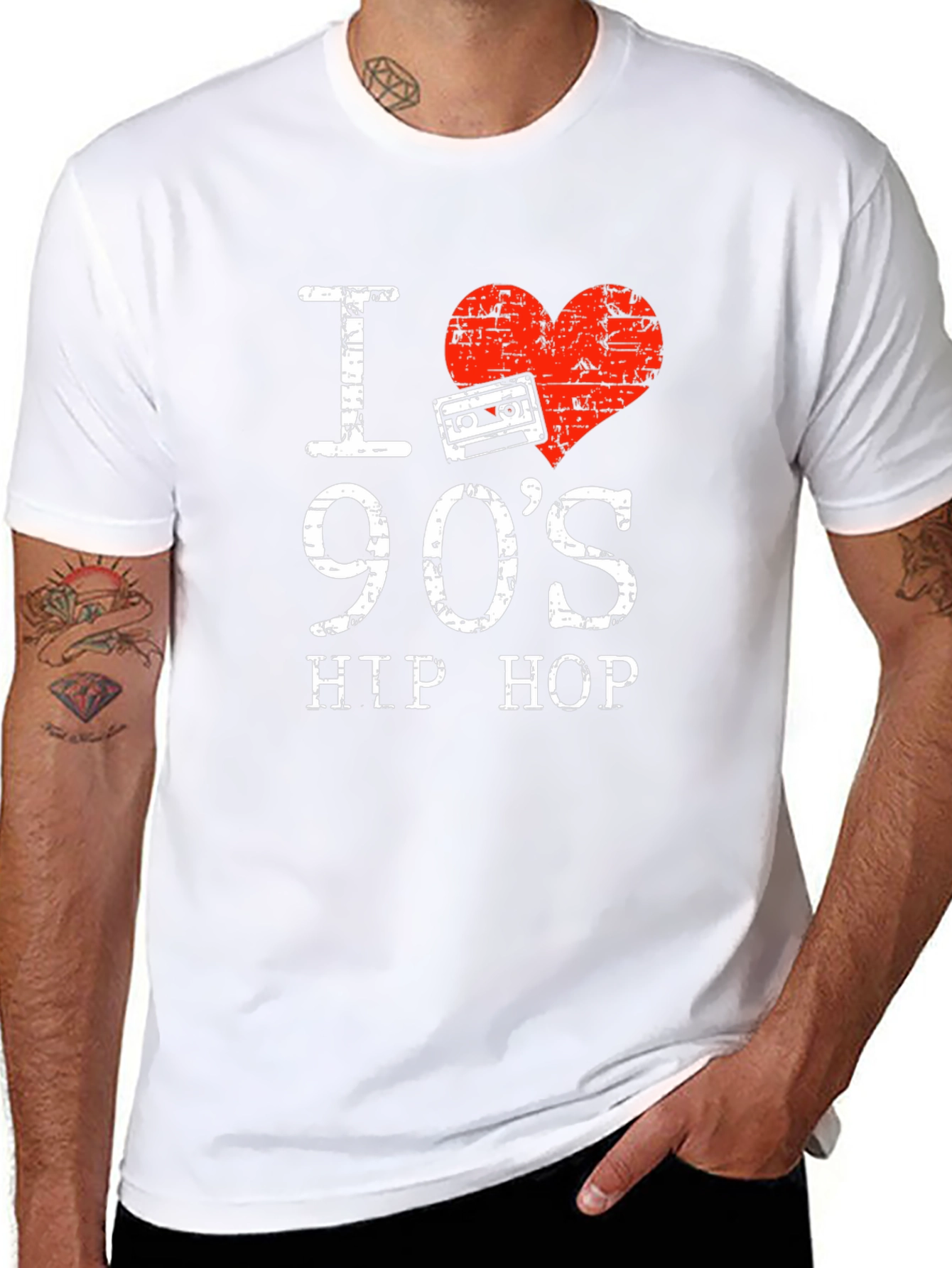 I Love 90s Hip Hop T-Shirt Retro Cassette