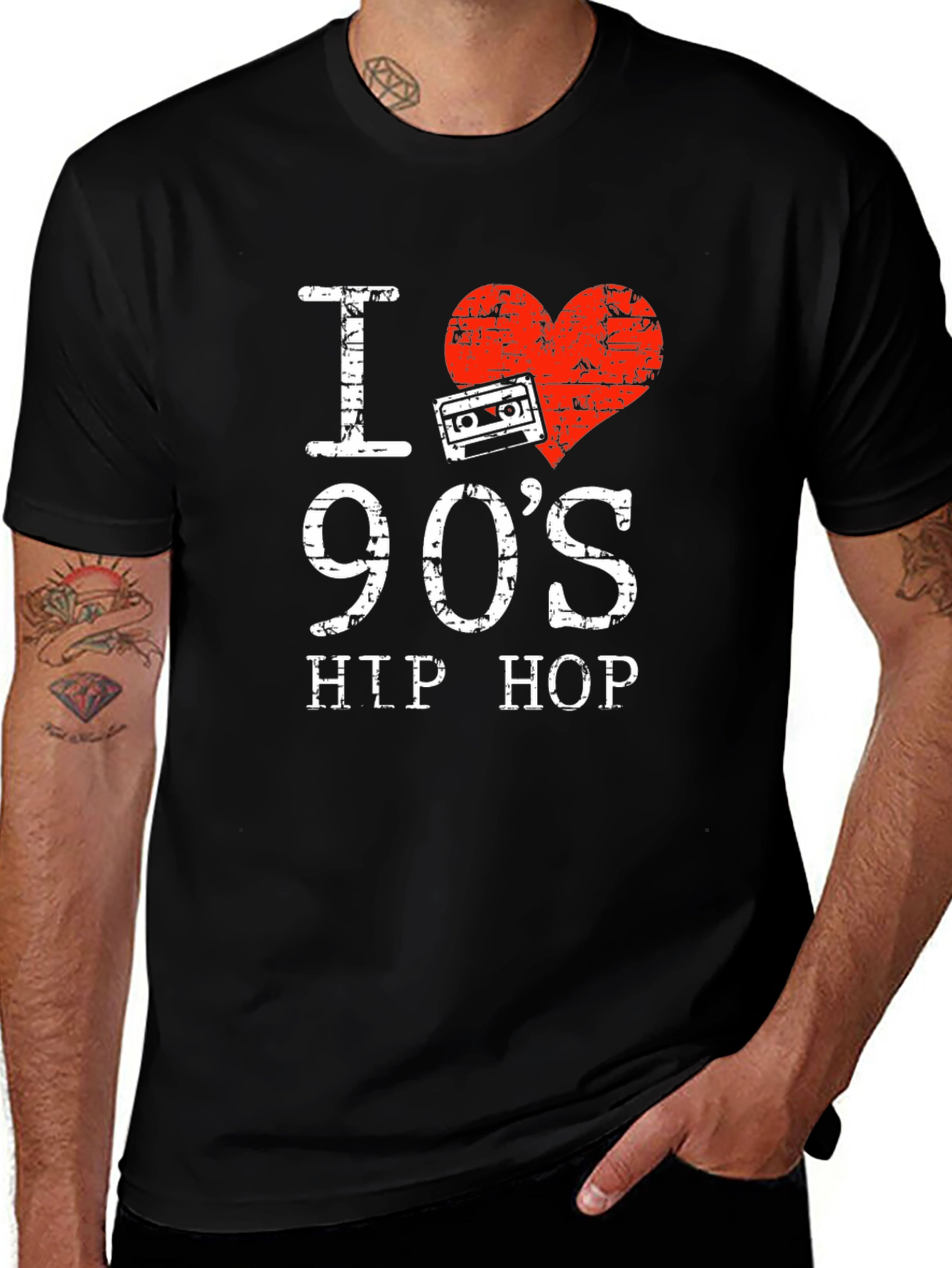 I Love 90s Hip Hop T-Shirt Retro Cassette