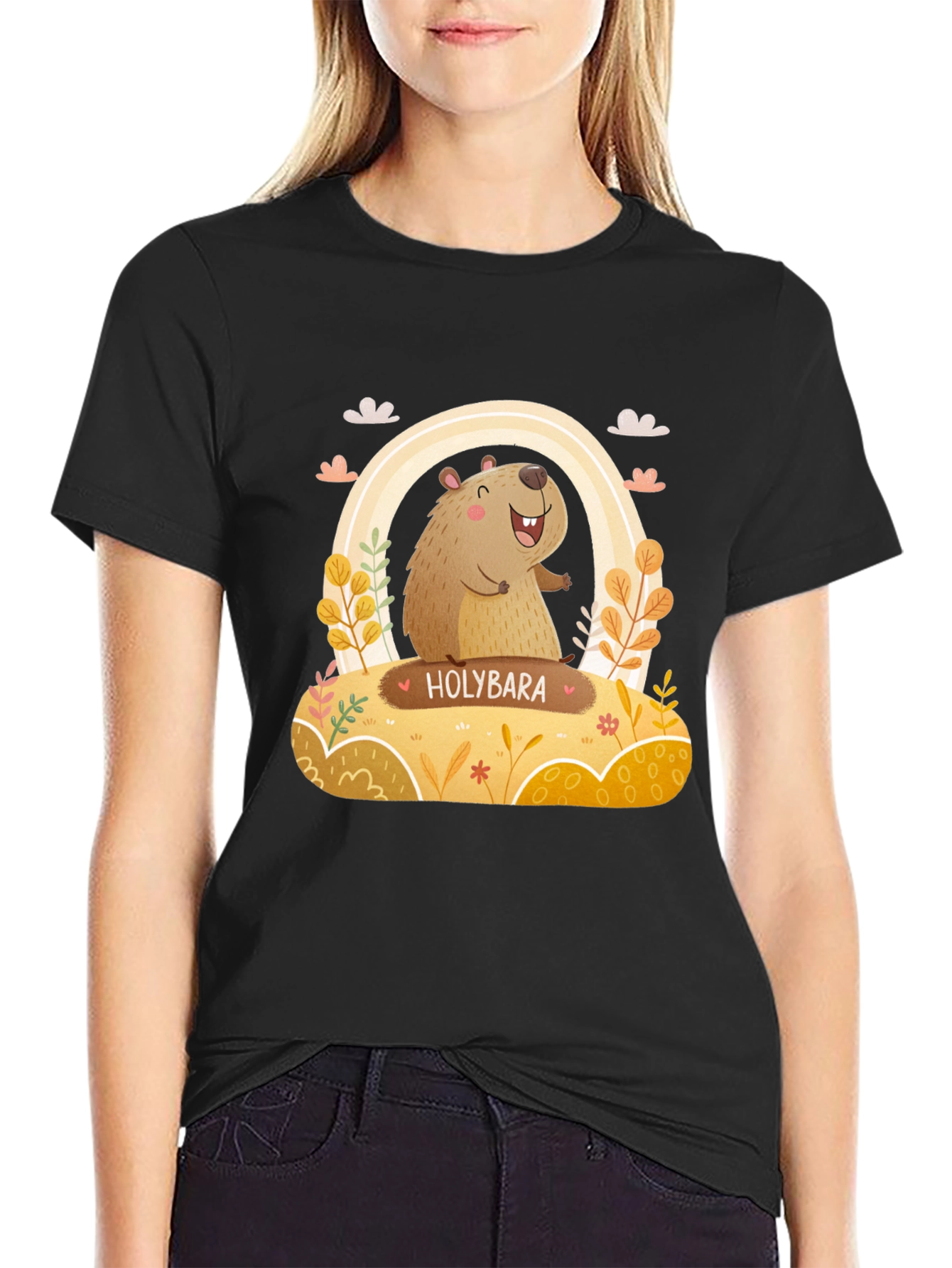 Holybara Graphic Tee - Cute Cartoon Design