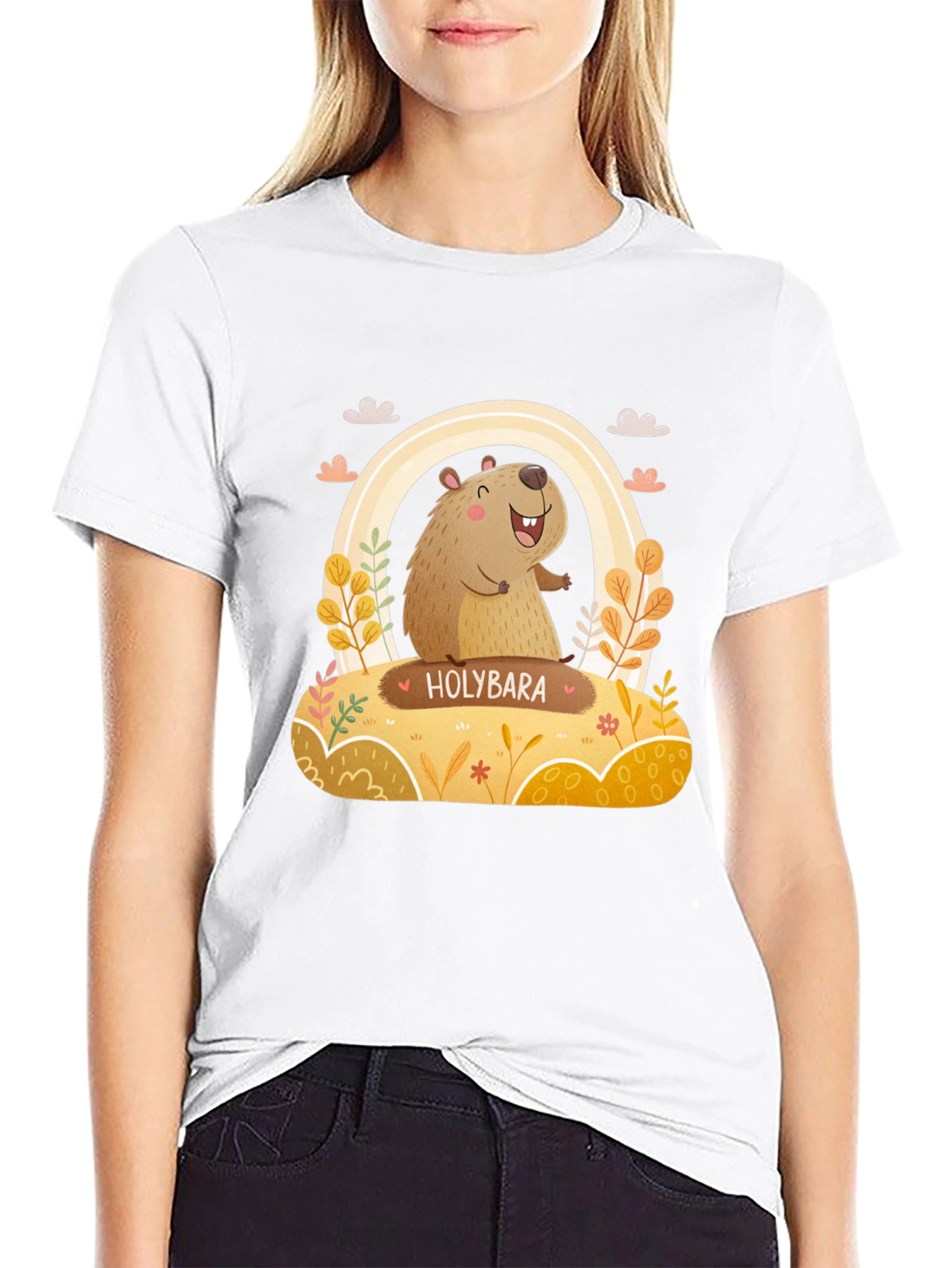 Holybara Graphic Tee - Cute Cartoon Design