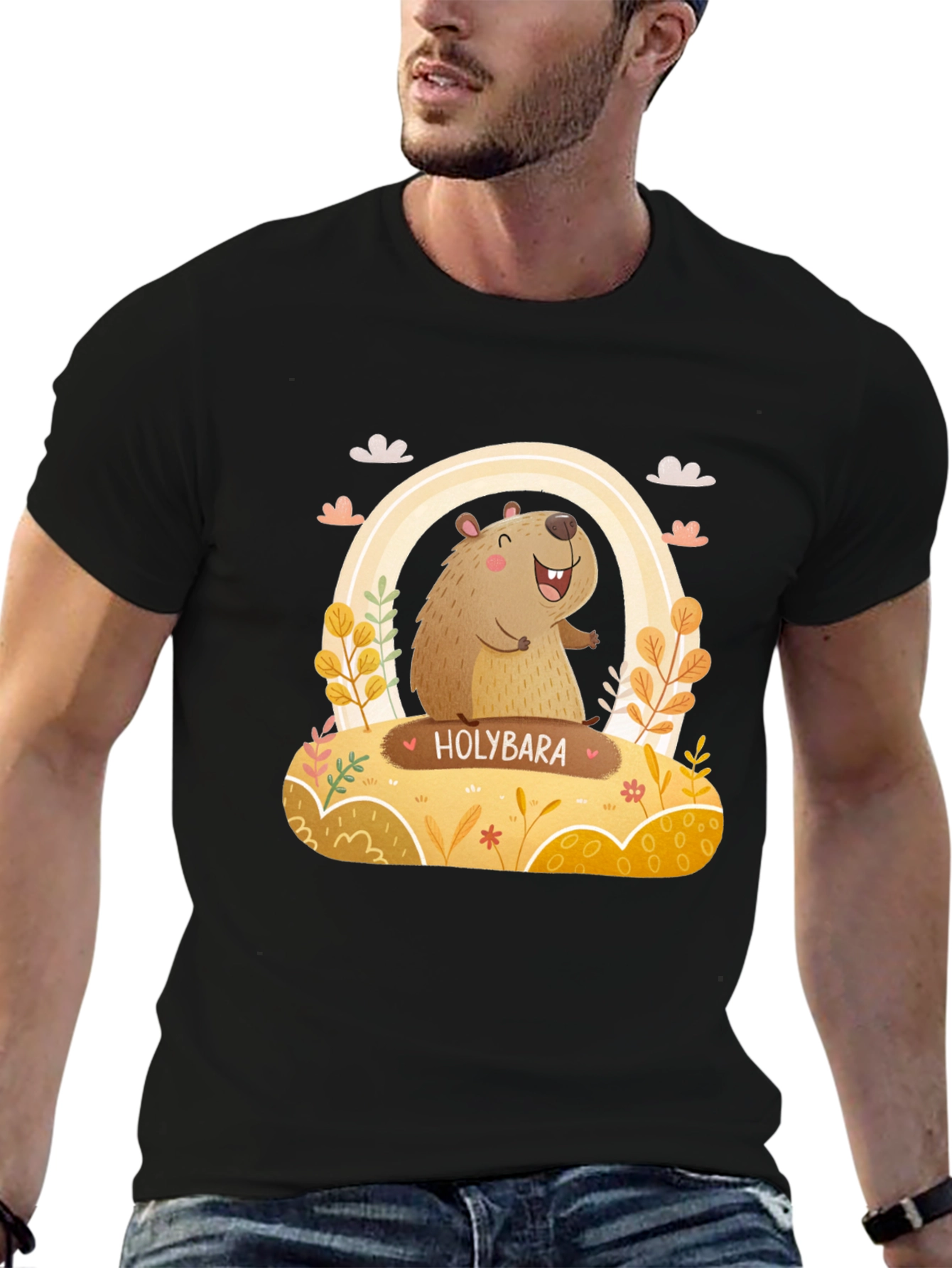 Holybara Graphic Tee - Cute Cartoon Design