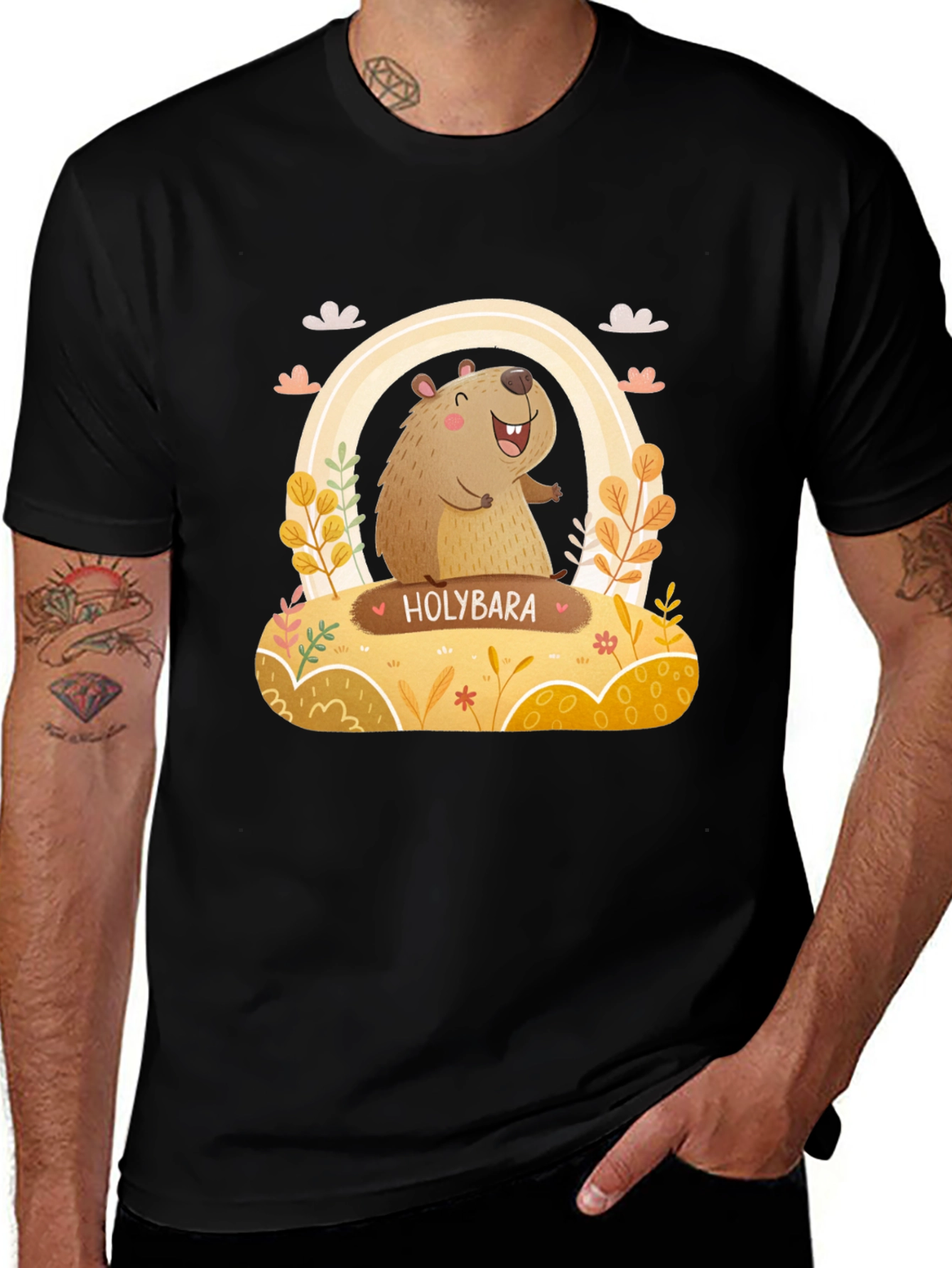 Holybara Graphic Tee - Cute Cartoon Design