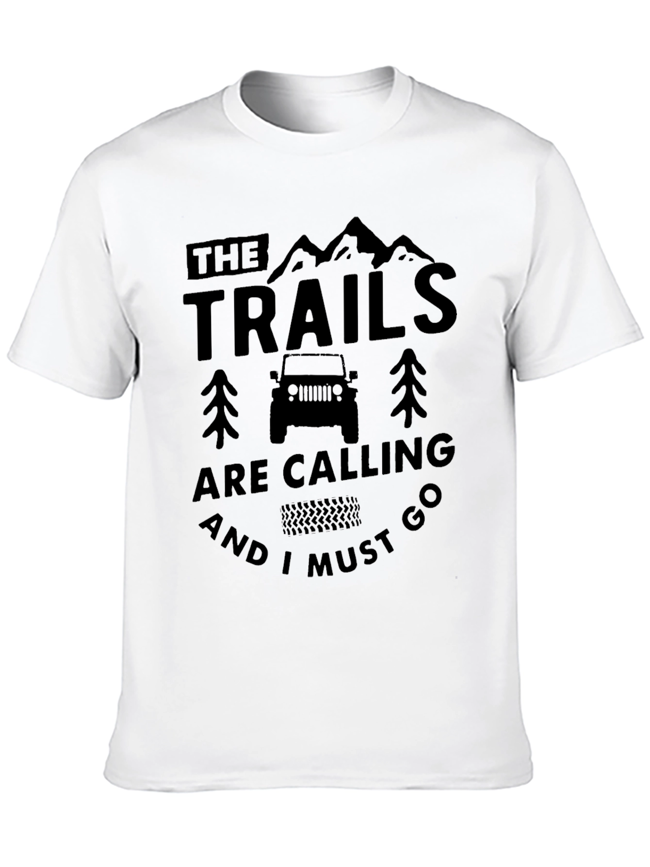 Trails are Calling Black Graphic Tee