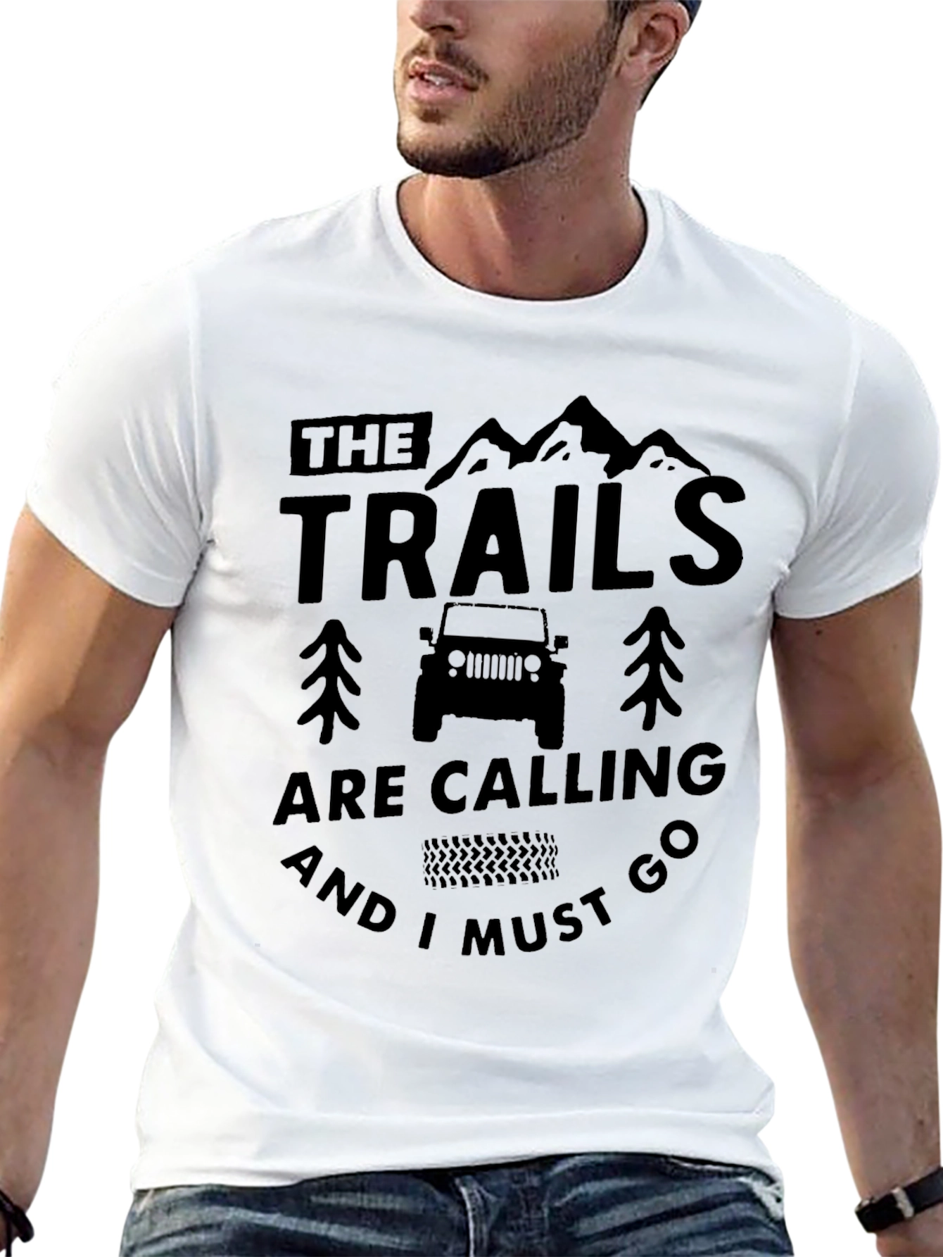 Trails are Calling Black Graphic Tee
