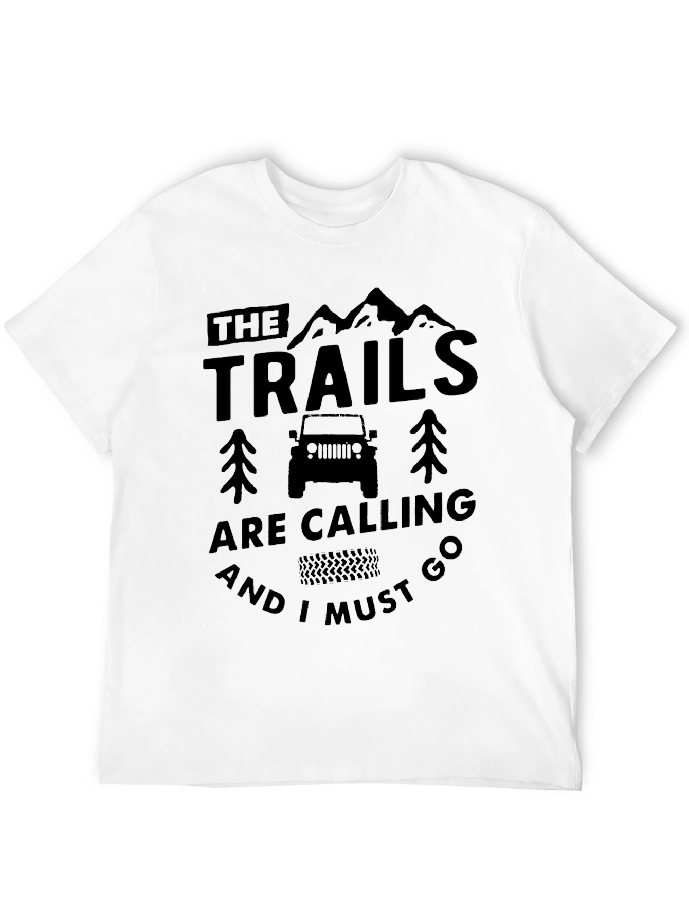 Trails are Calling Black Graphic Tee