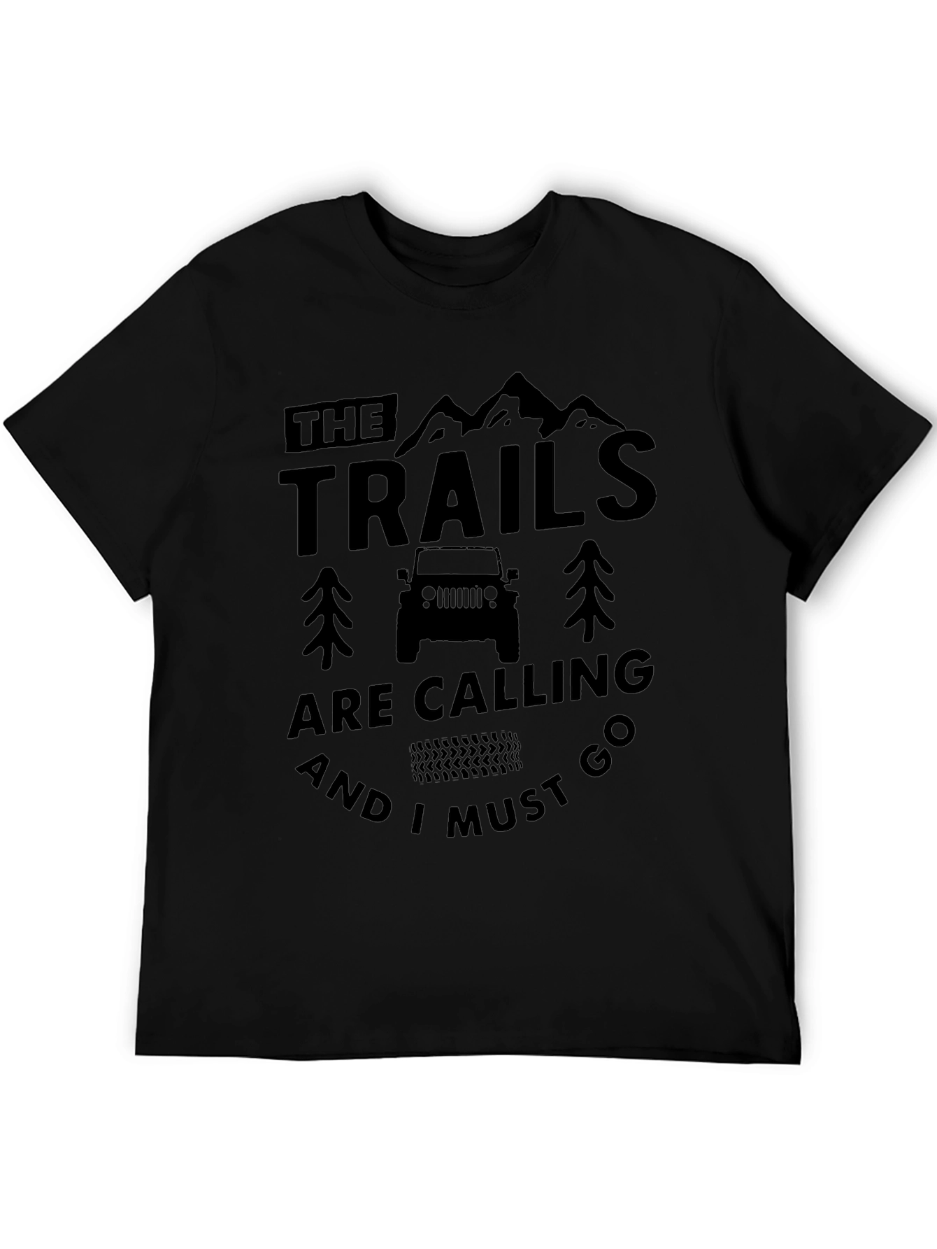 Trails are Calling Black Graphic Tee
