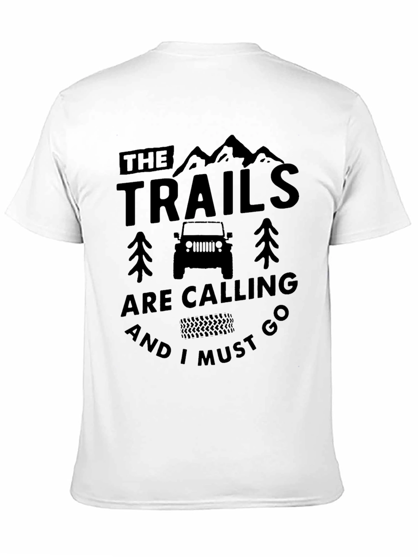 Trails are Calling Black Graphic Tee