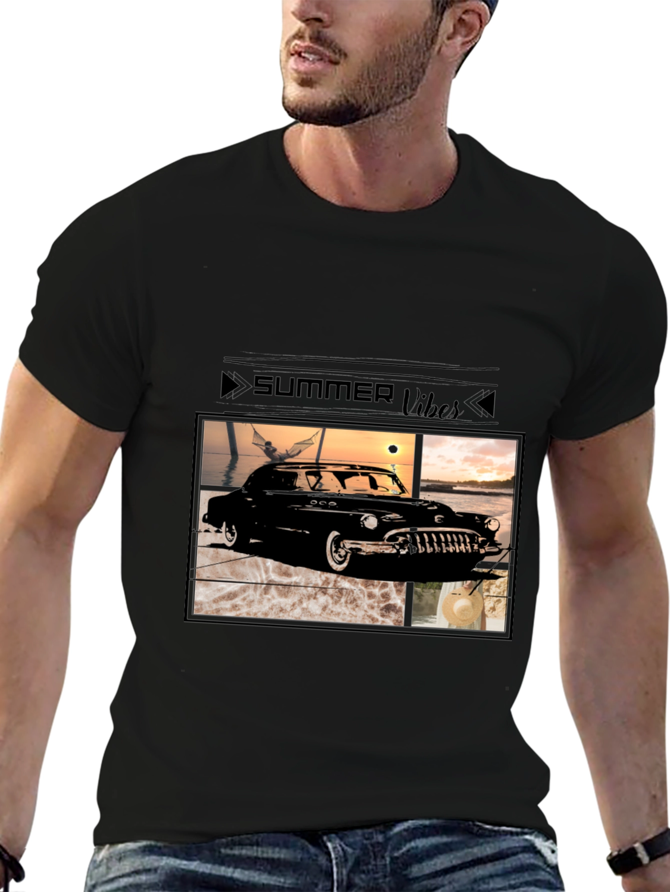 Summer Vibes Classic Car Graphic Tee