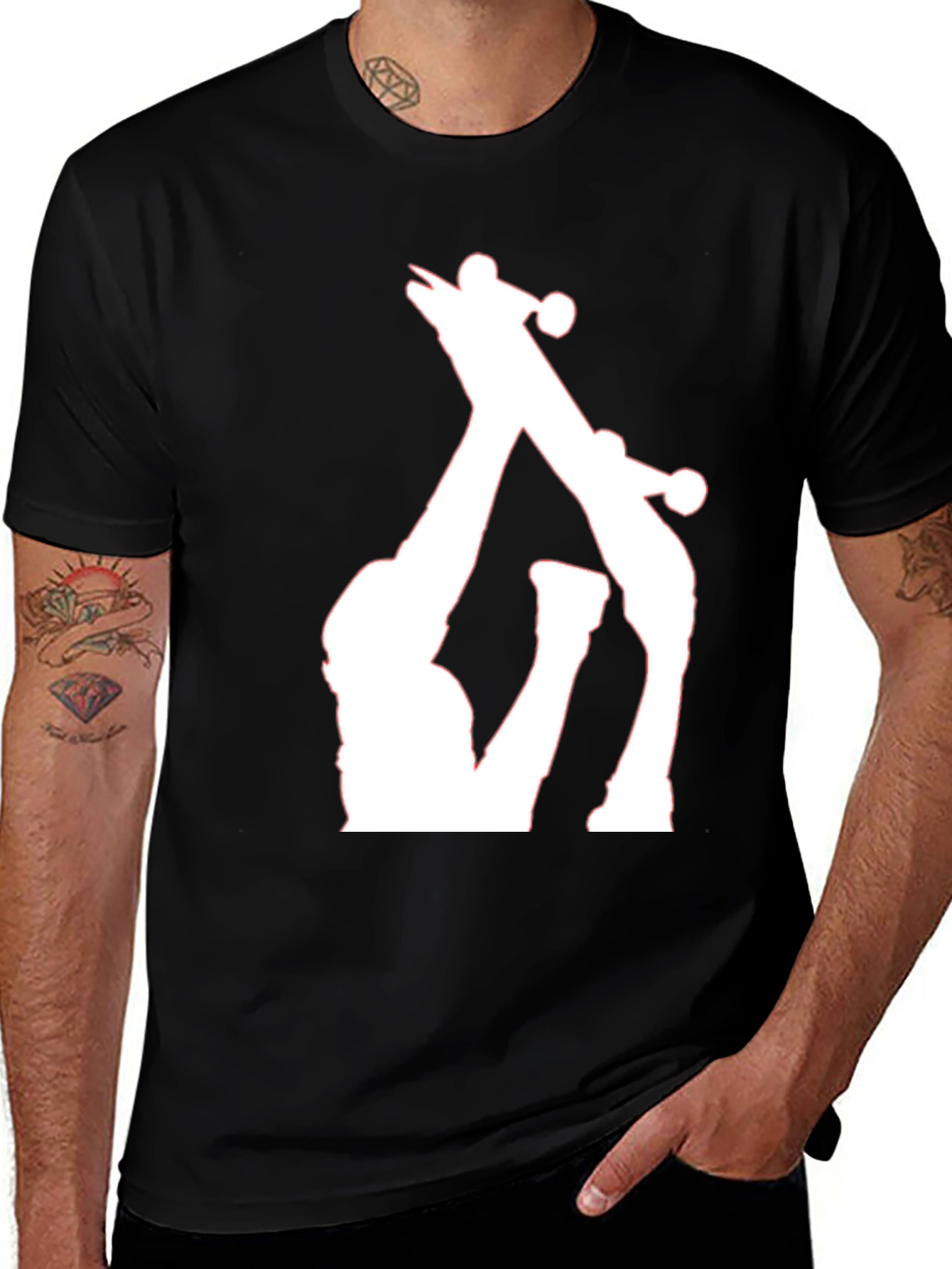 Giraffe Silhouette Black T-Shirt