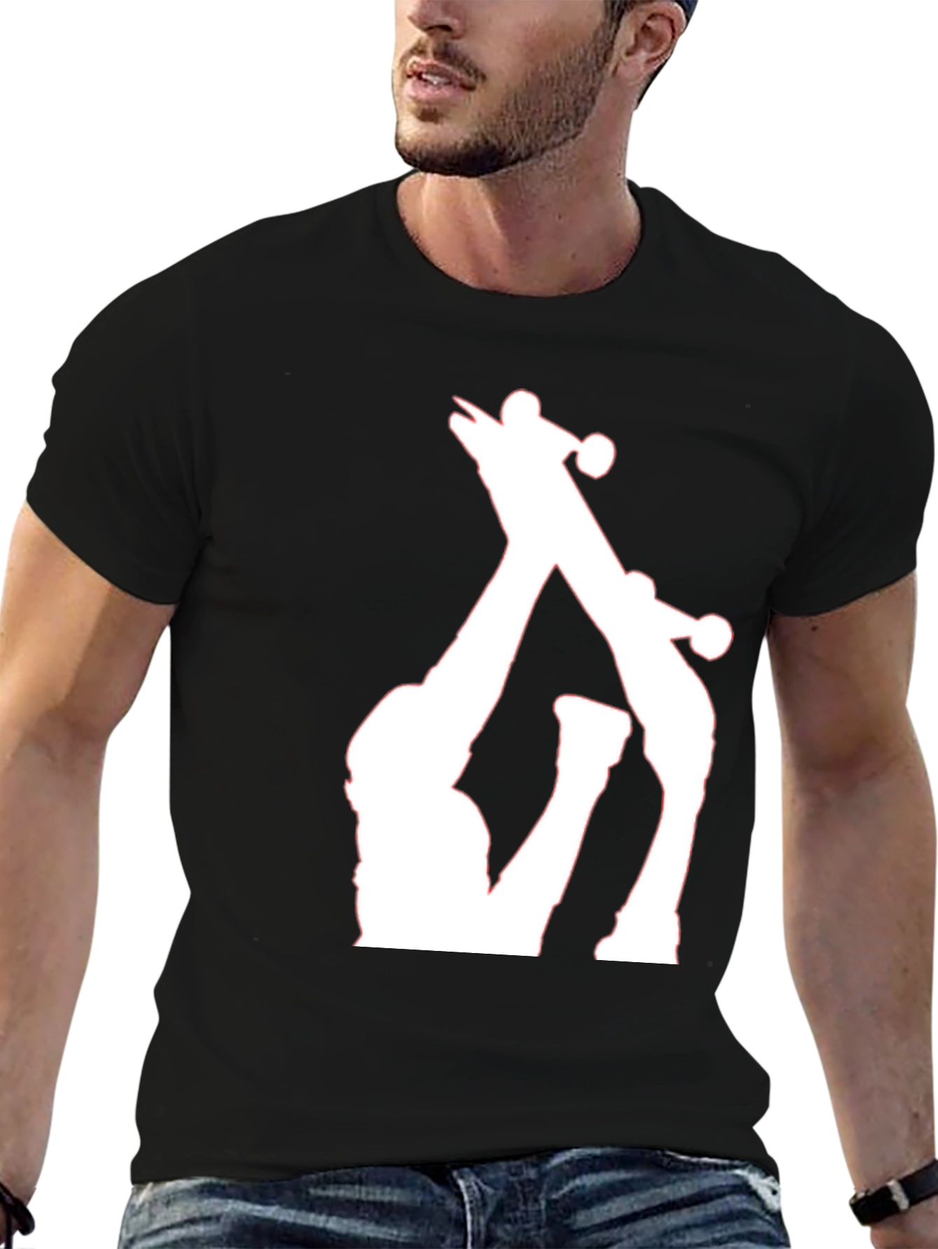 Giraffe Silhouette Black T-Shirt