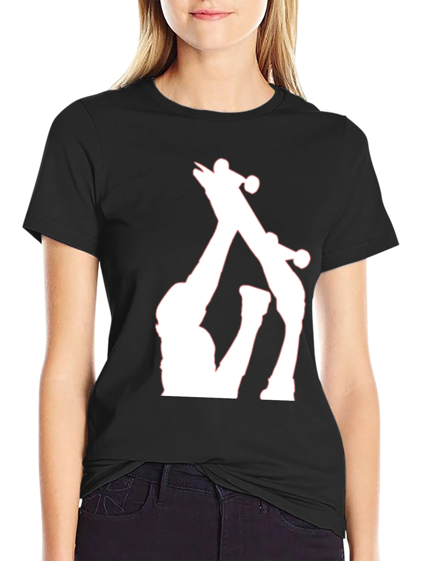 Giraffe Silhouette Black T-Shirt