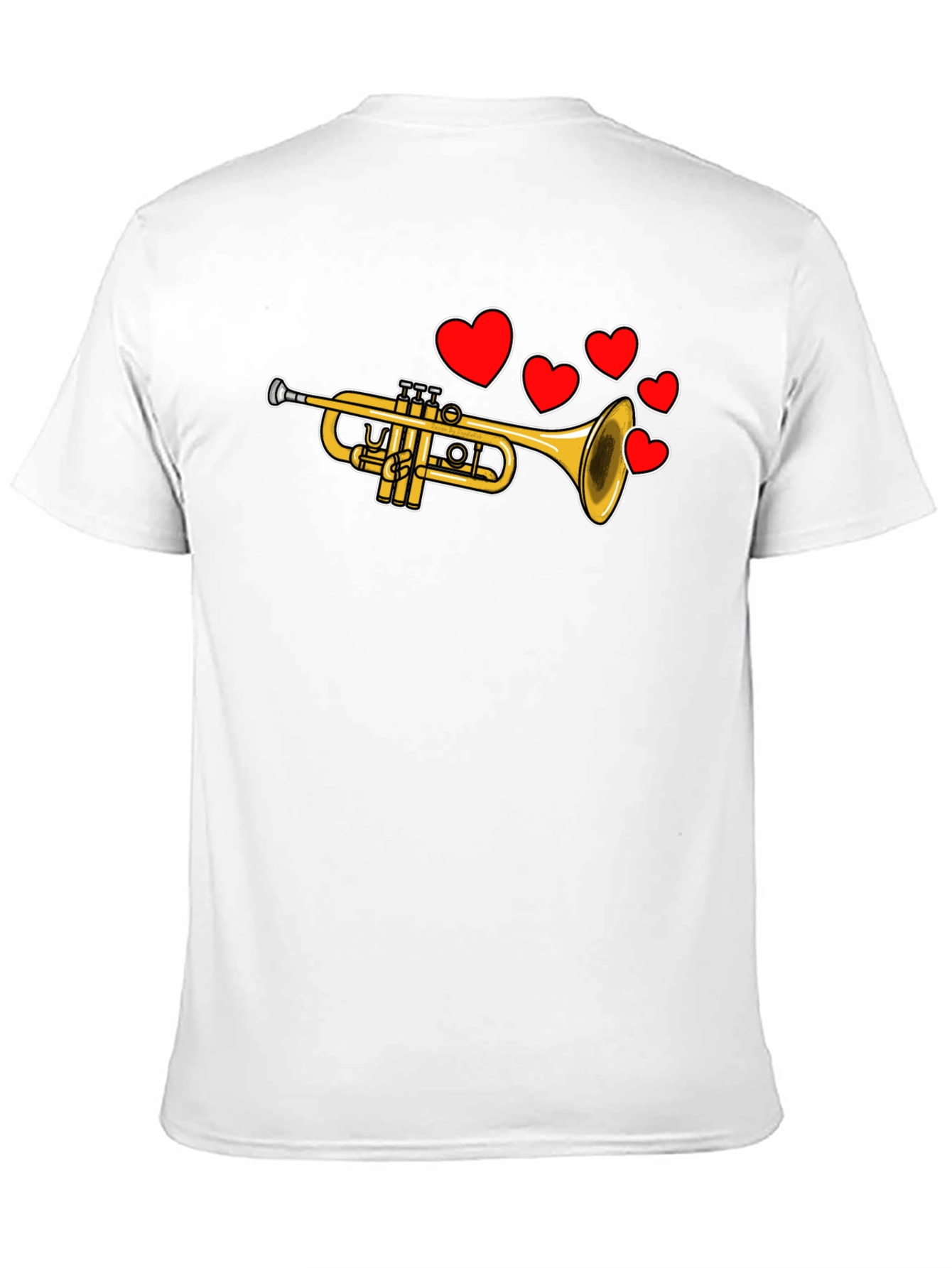Trumpet with Hearts Black T-Shirt