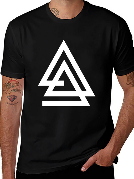 Geometric Triangle Graphic Tee - Modern Minimalist T-Shirt