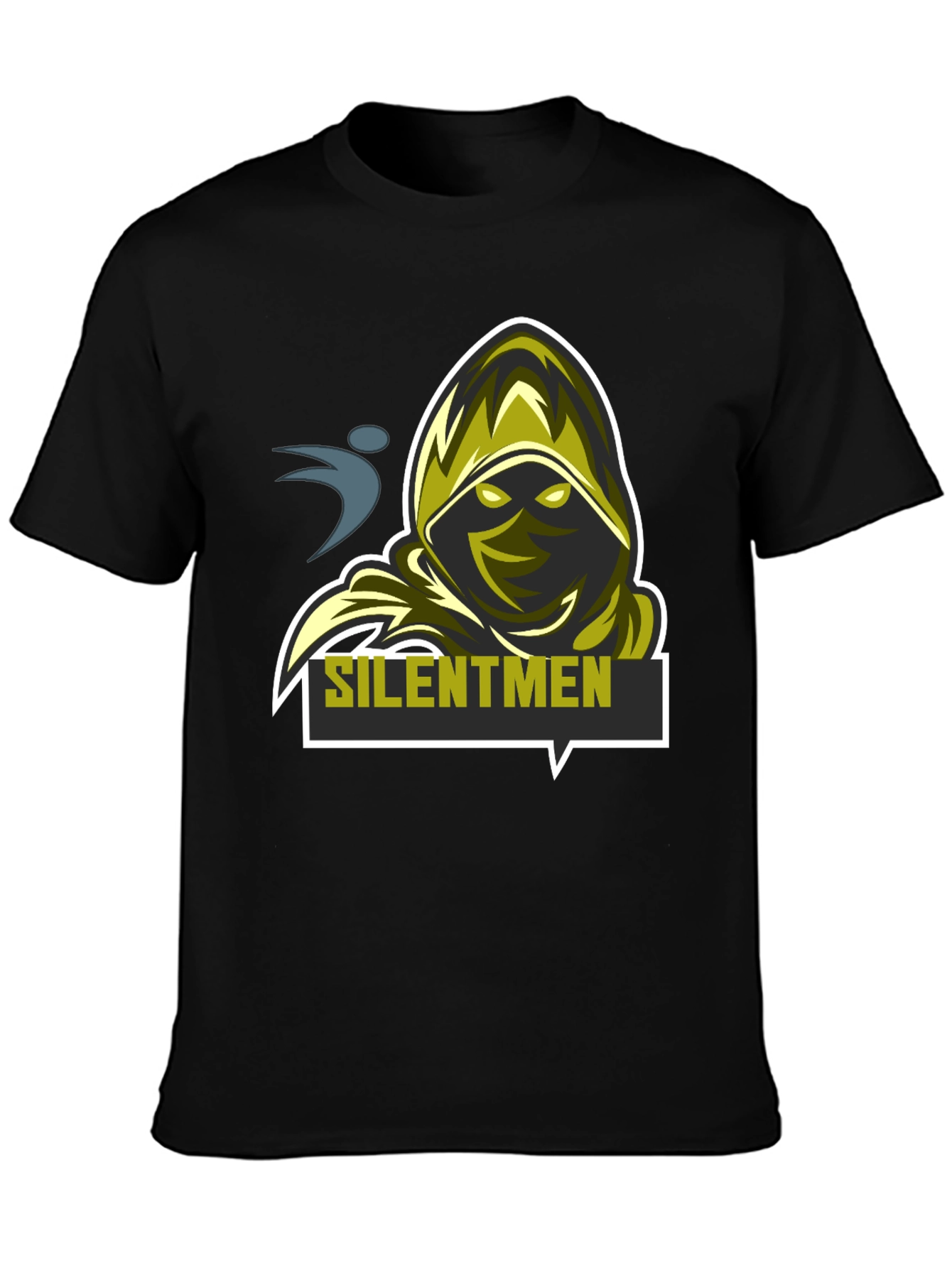 Silentmen Graphic Black T-Shirt - Gamer Style