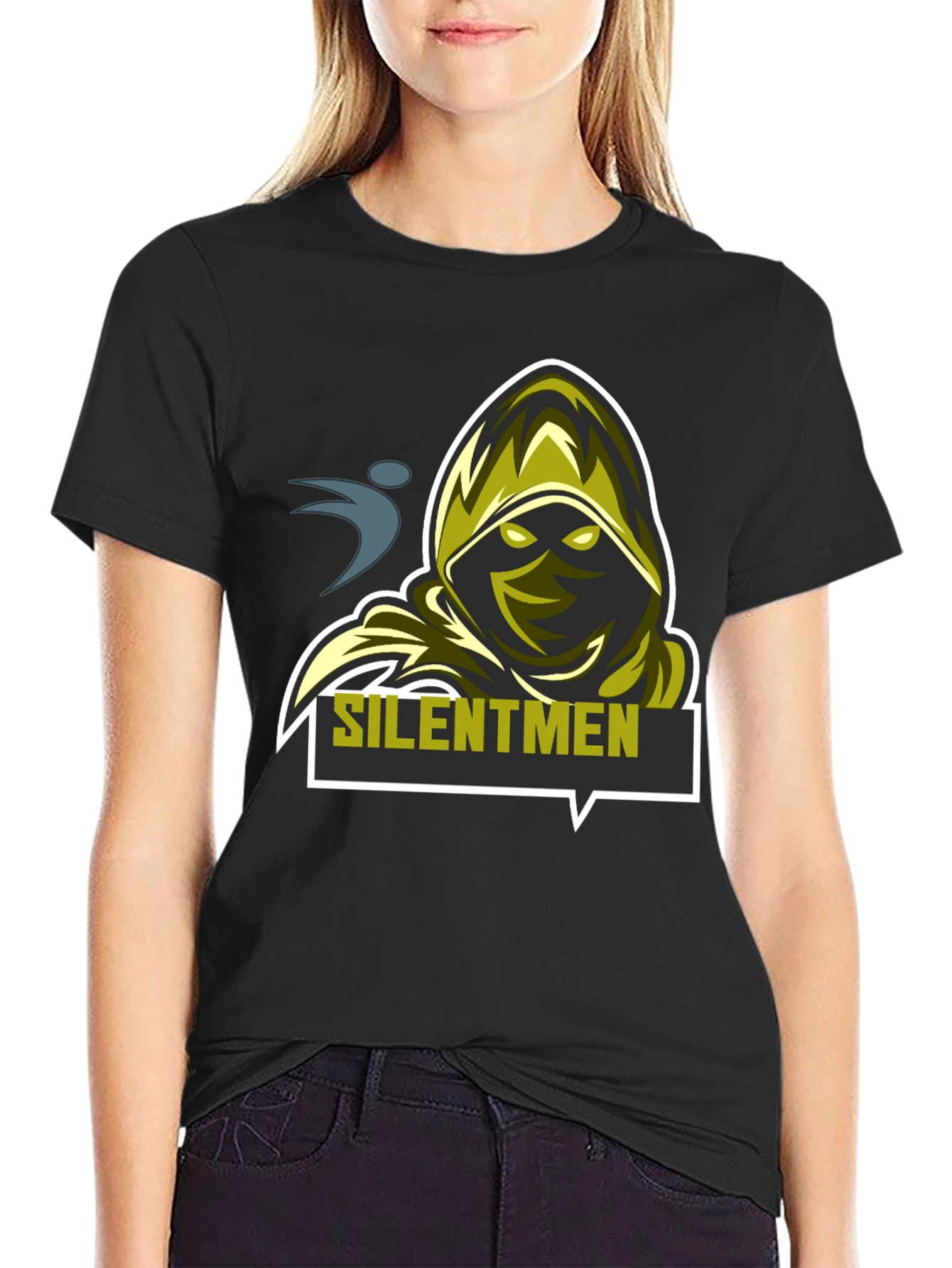 Silentmen Graphic Black T-Shirt - Gamer Style
