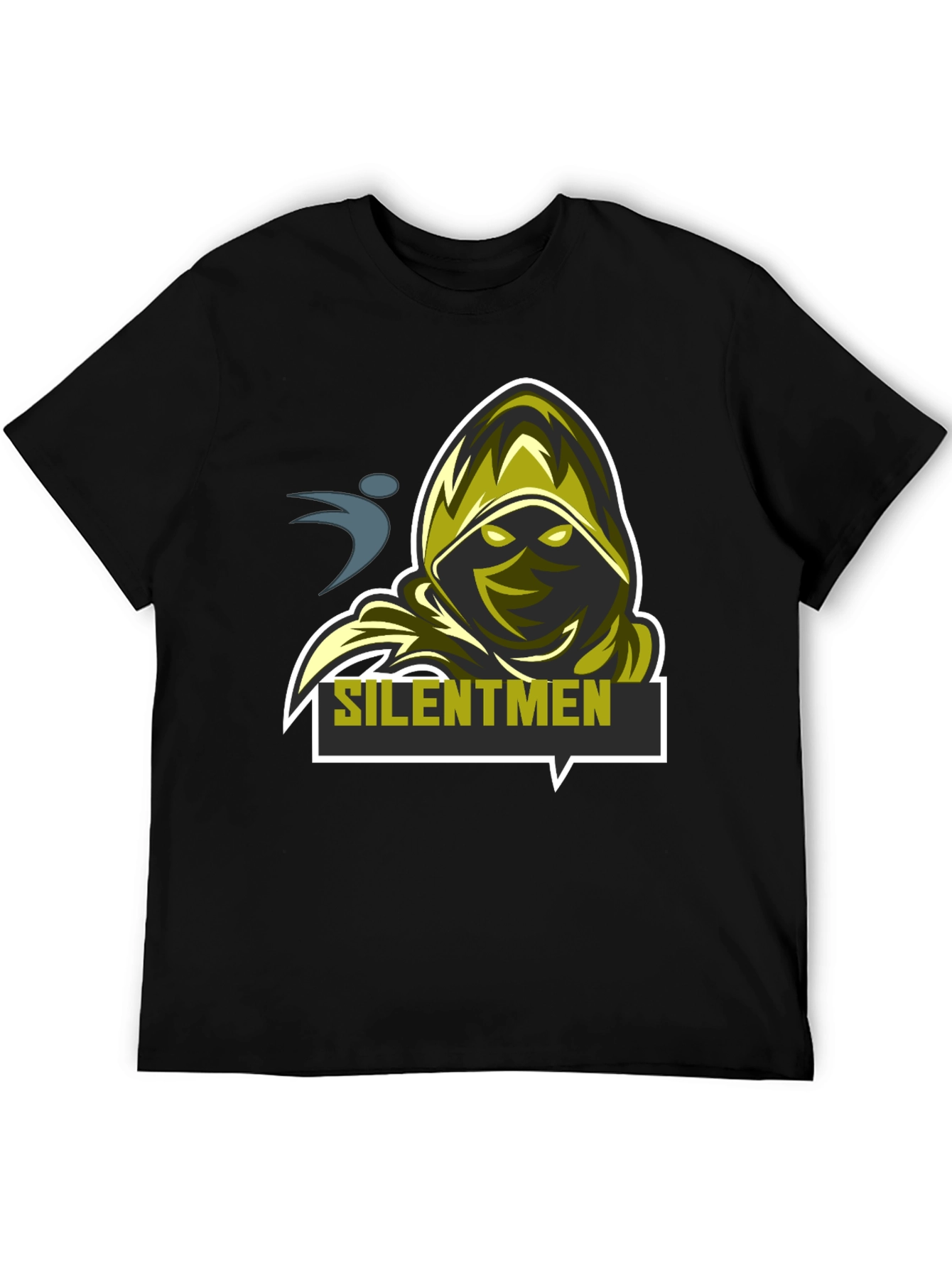 Silentmen Graphic Black T-Shirt - Gamer Style