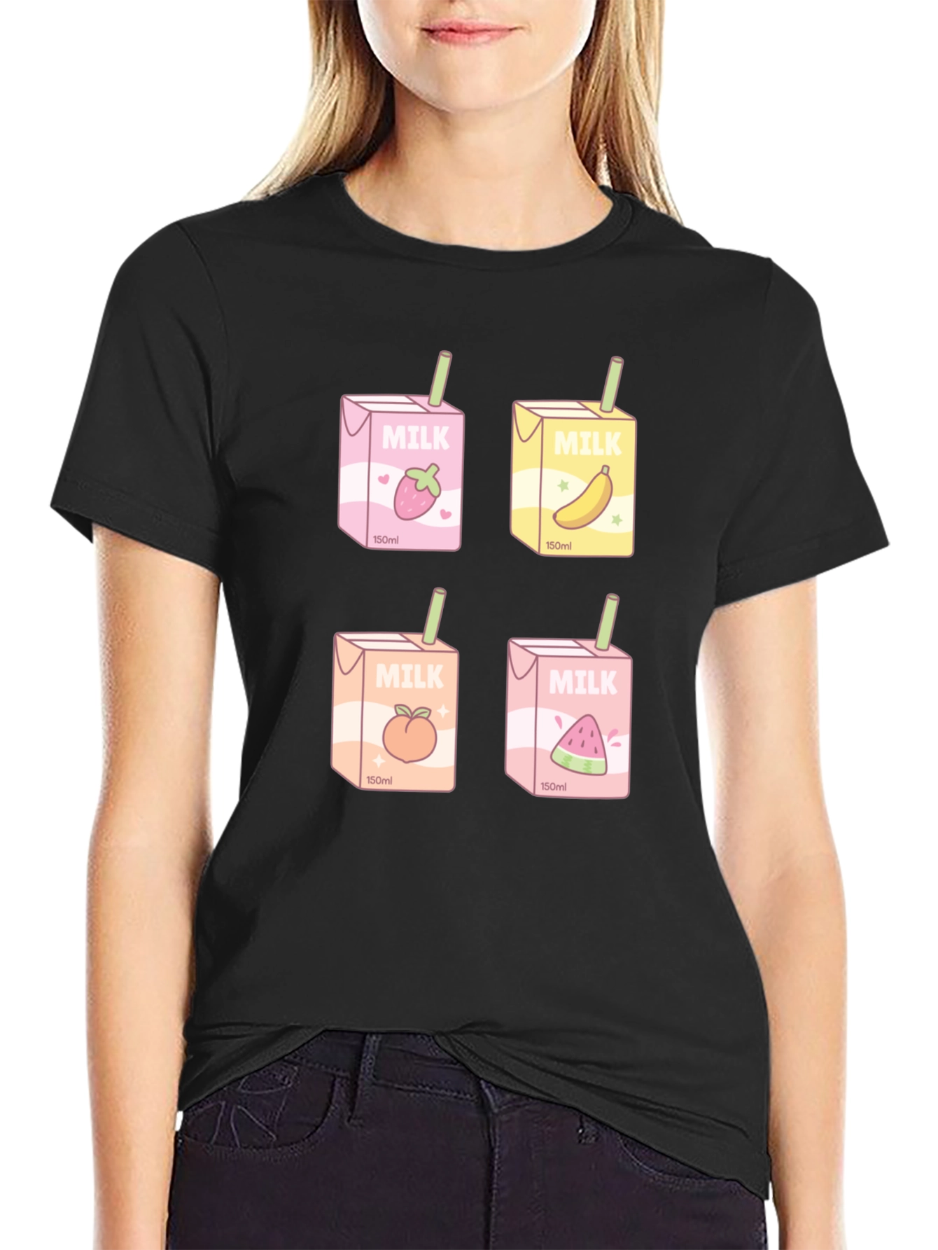 Kawaii Milk Boxes T-Shirt - Fruit Milk Design
