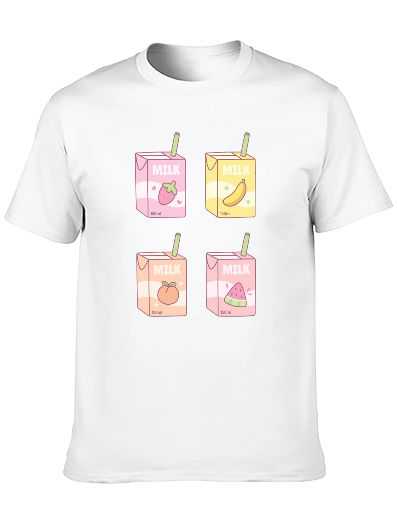 Kawaii Milk Boxes T-Shirt - Fruit Milk Design