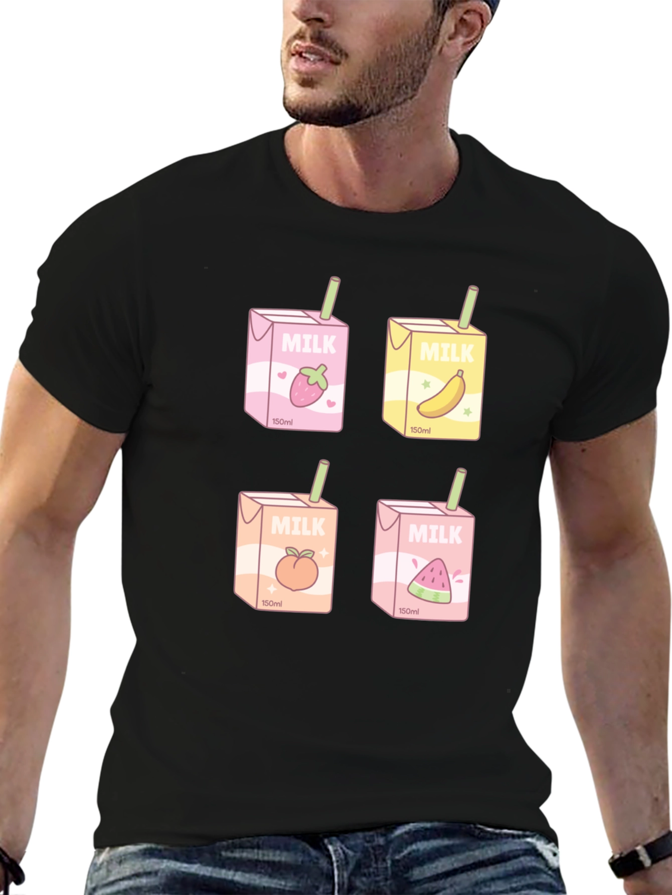 Kawaii Milk Boxes T-Shirt - Fruit Milk Design