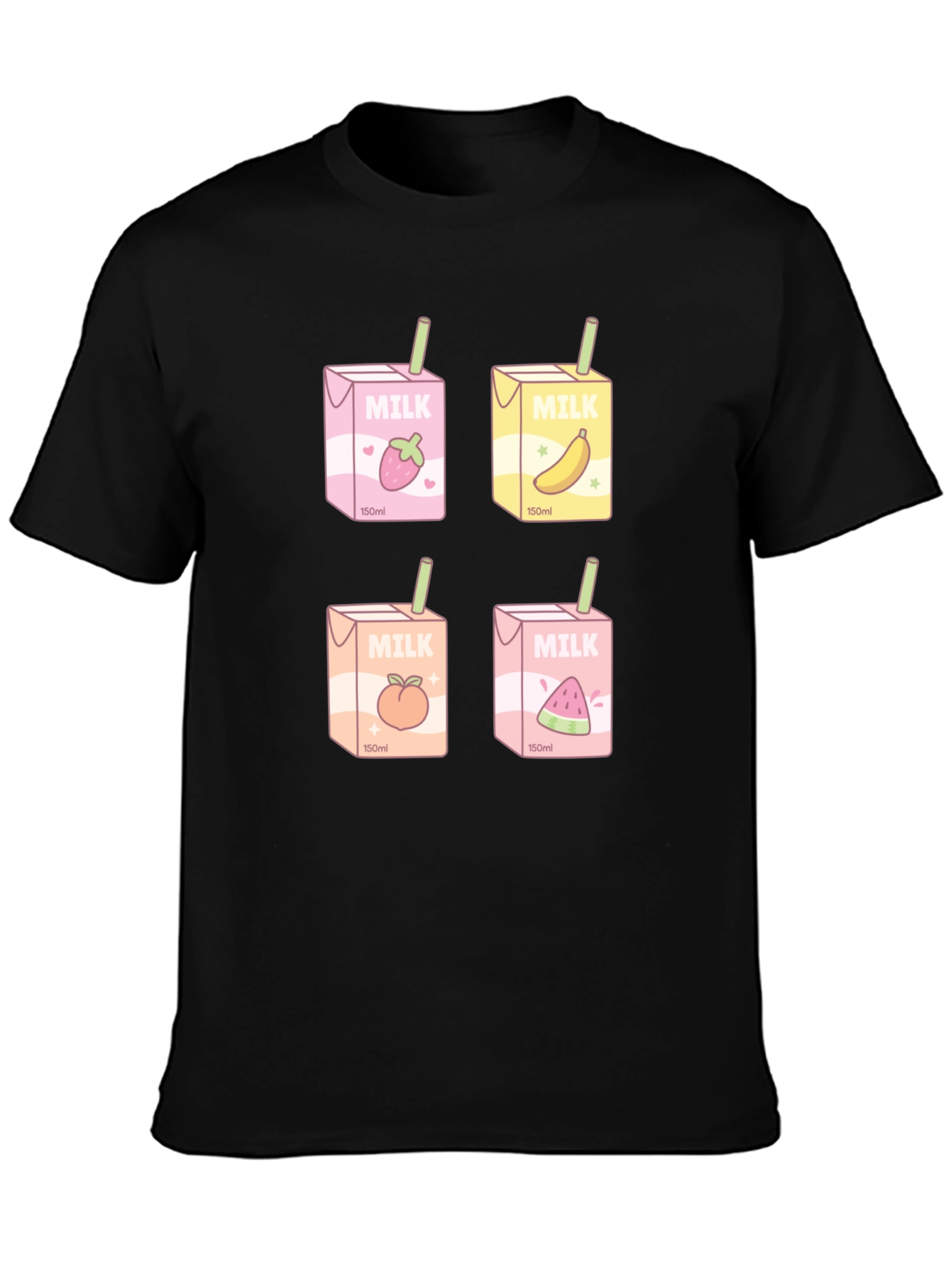 Kawaii Milk Boxes T-Shirt - Fruit Milk Design