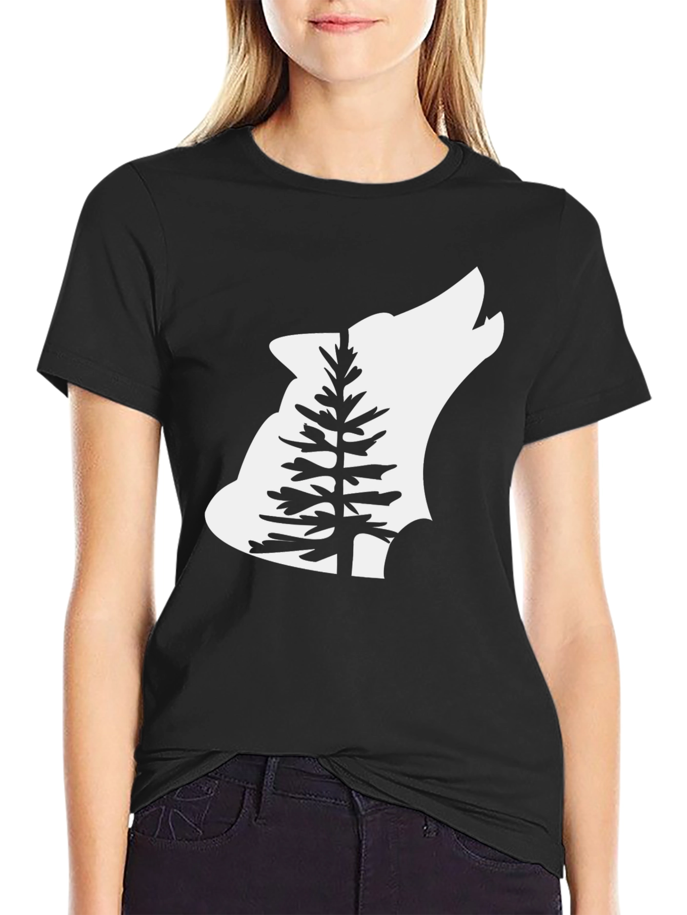 Wolf Pine Graphic T-Shirt - Black