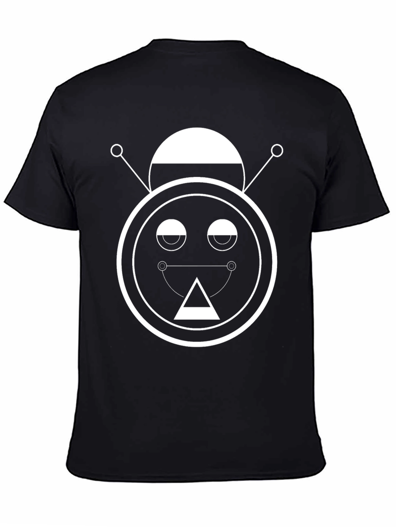 Abstract Robot Graphic Tee - Unisex Black T-Shirt
