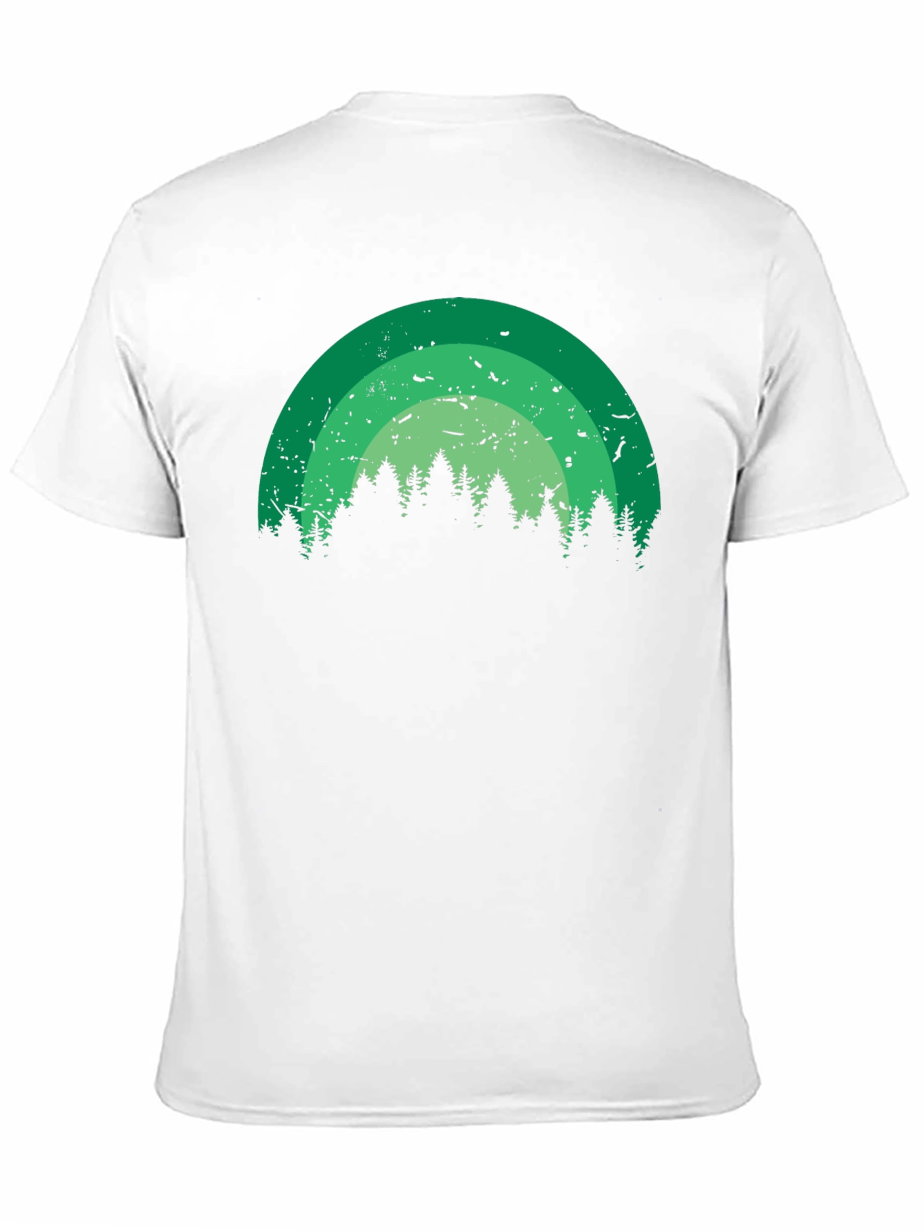 Retro Forest Rainbow Black T-Shirt