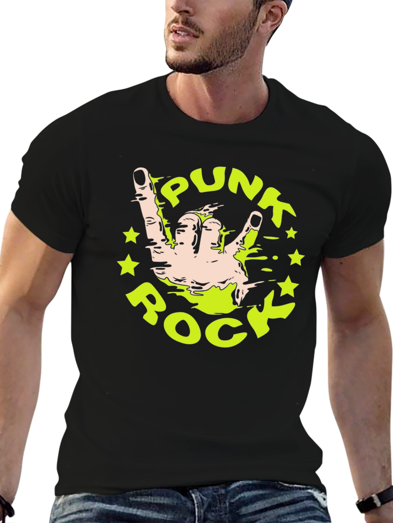 Punk Rock Hand T-Shirt - Black Cotton Tee