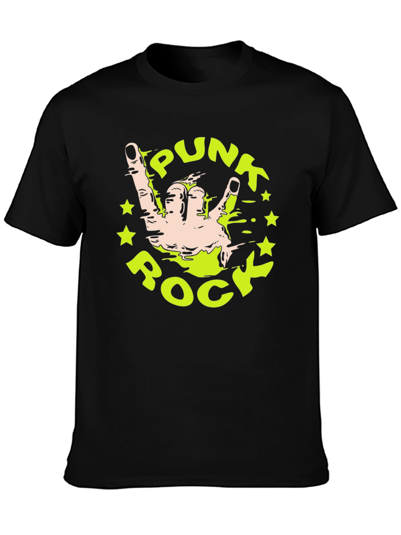 Punk Rock Hand T-Shirt - Black Cotton Tee