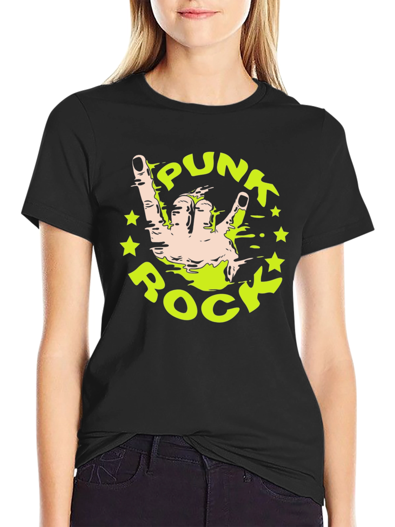Punk Rock Hand T-Shirt - Black Cotton Tee