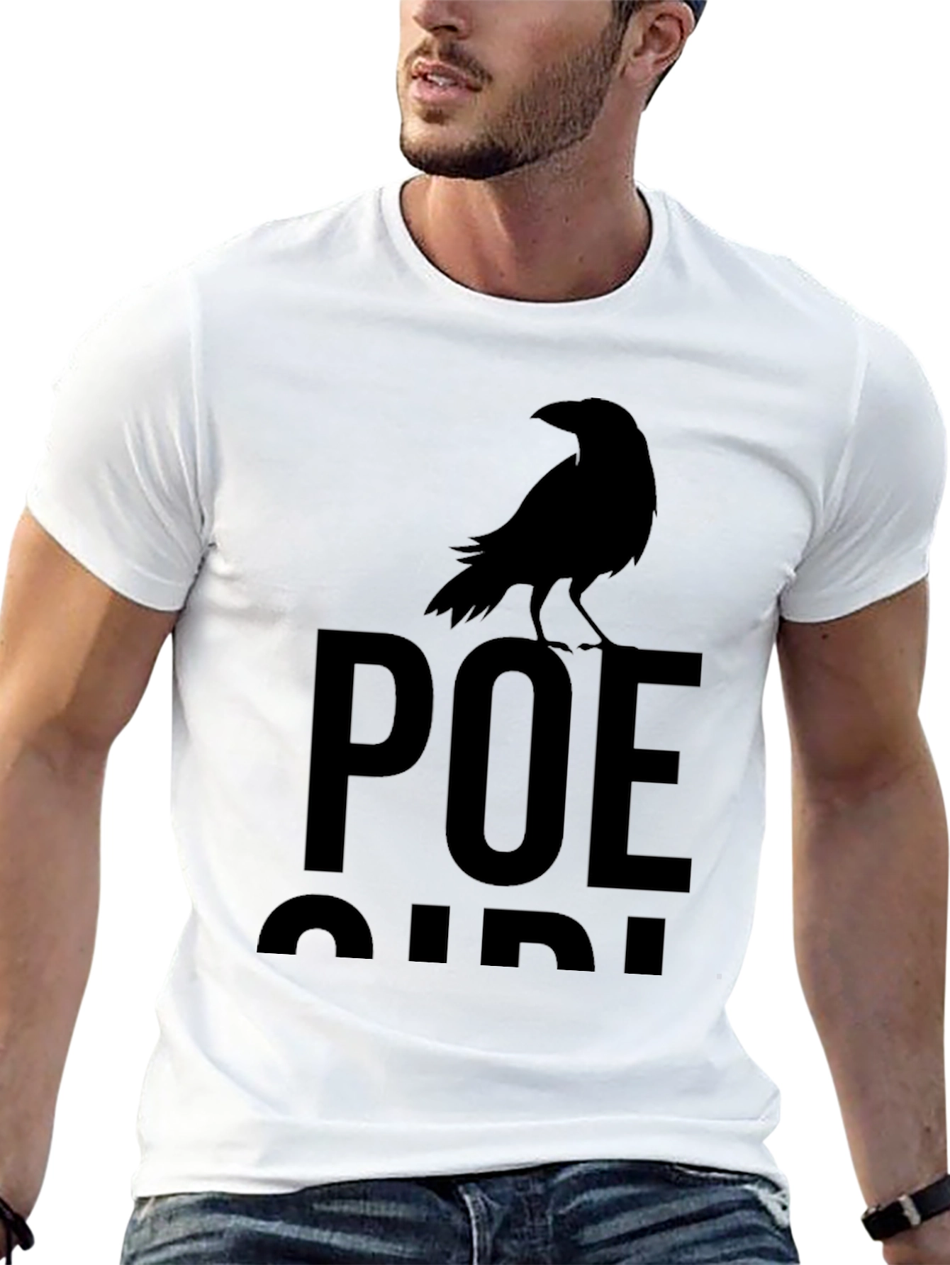 Poe Raven Graphic T-Shirt - Classic Gothic Style