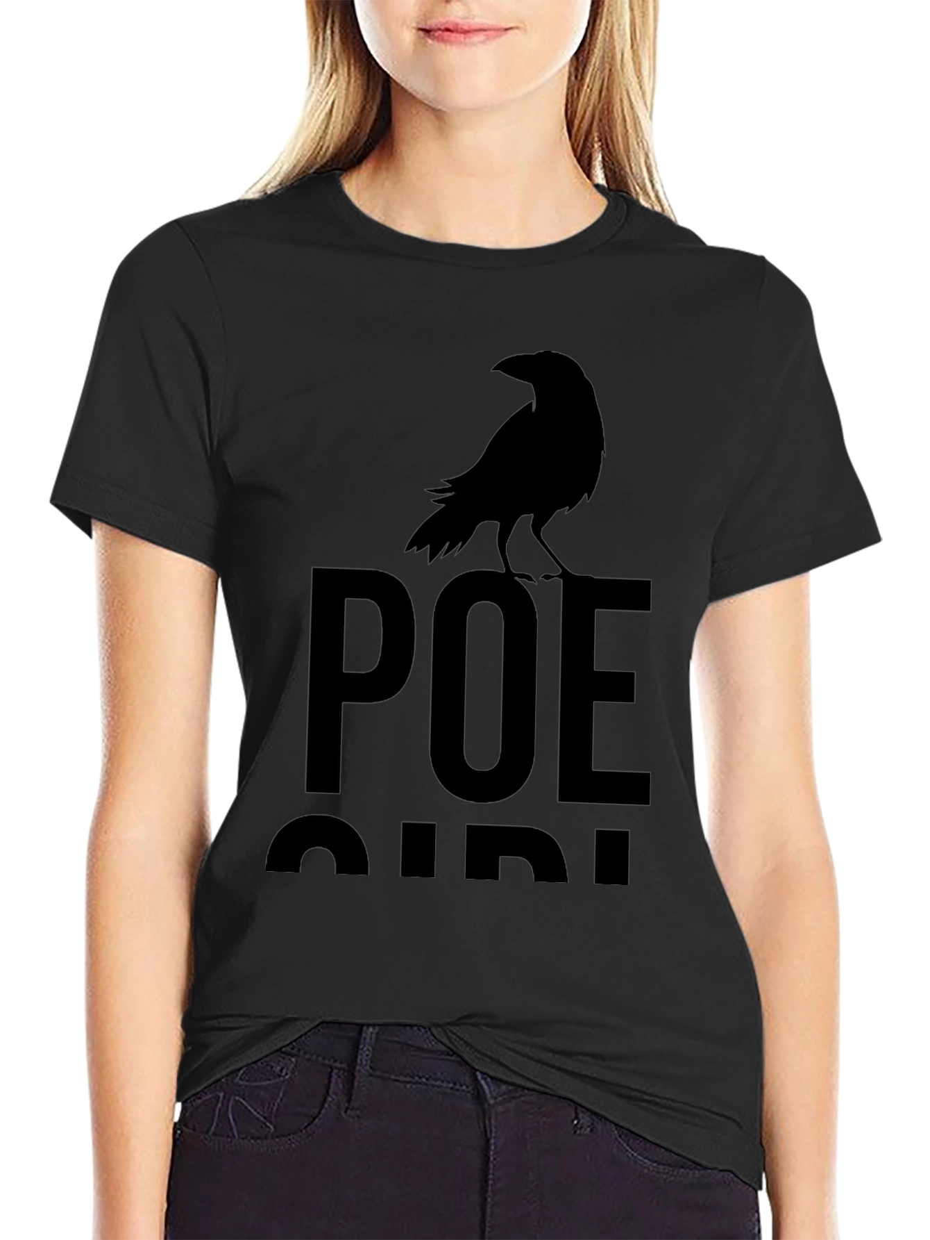 Poe Raven Graphic T-Shirt - Classic Gothic Style